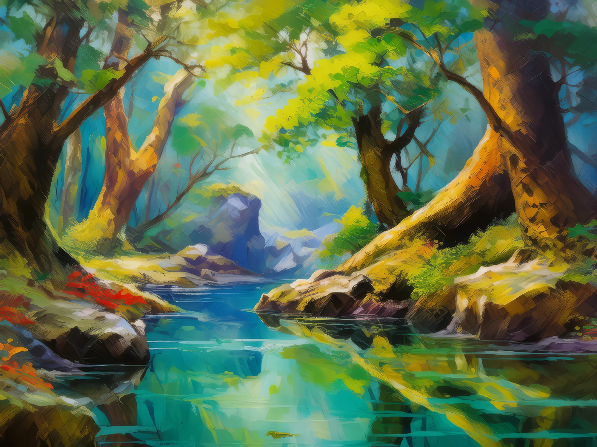 Painting: Secret Forest Grotto