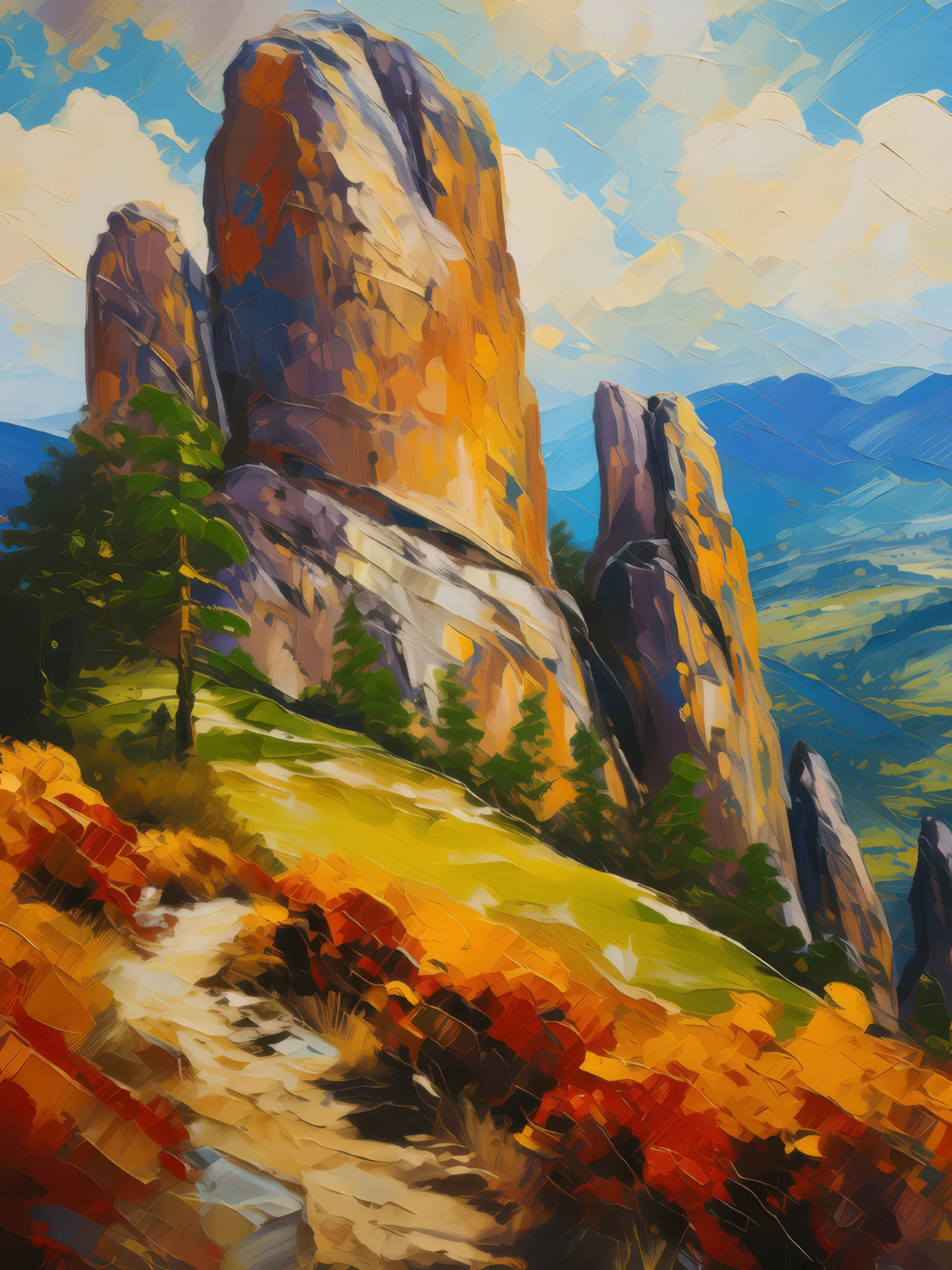 Painting: Sentinel Crags Stand Guard