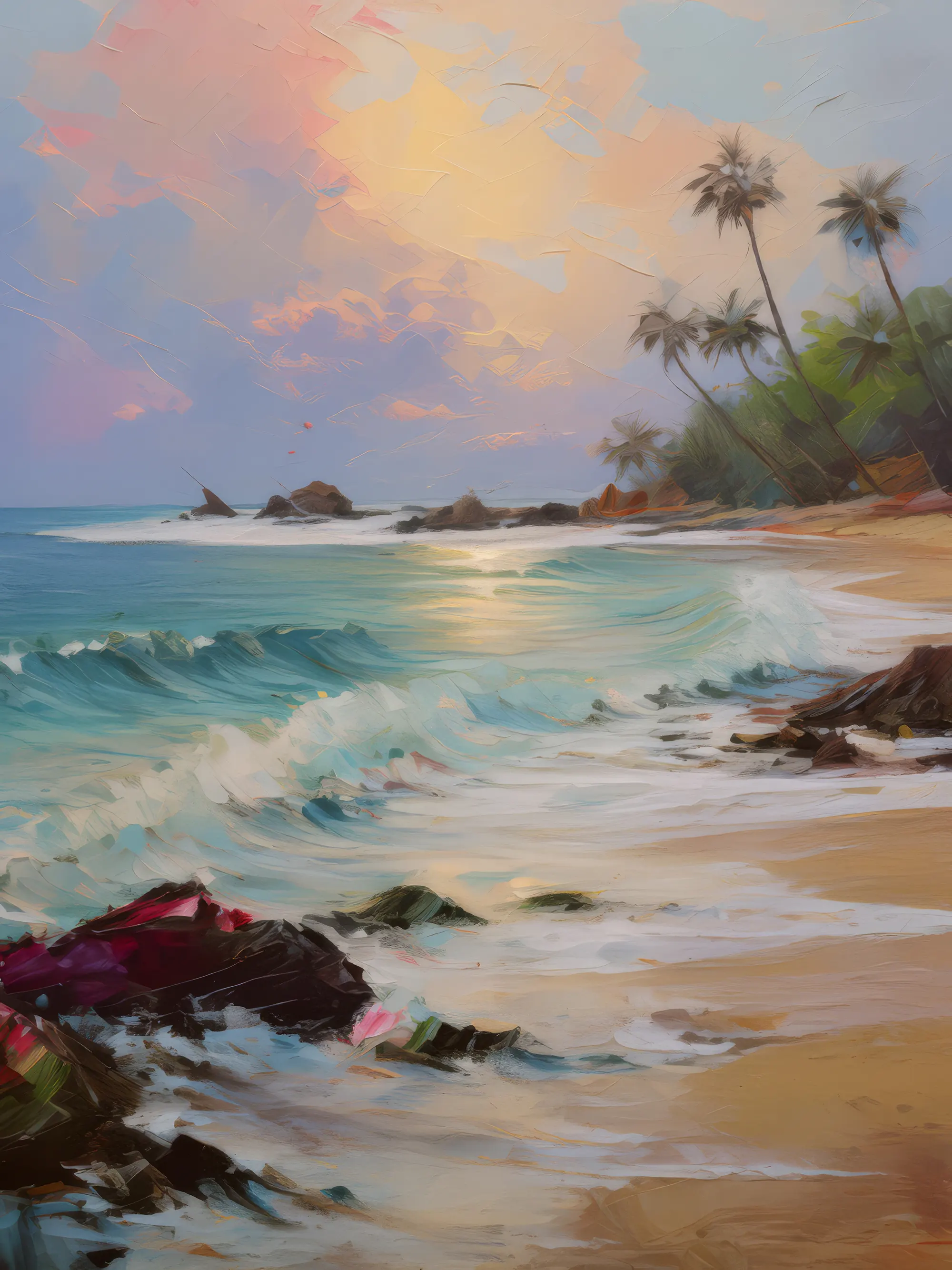 Painting: Serene Beach Morning