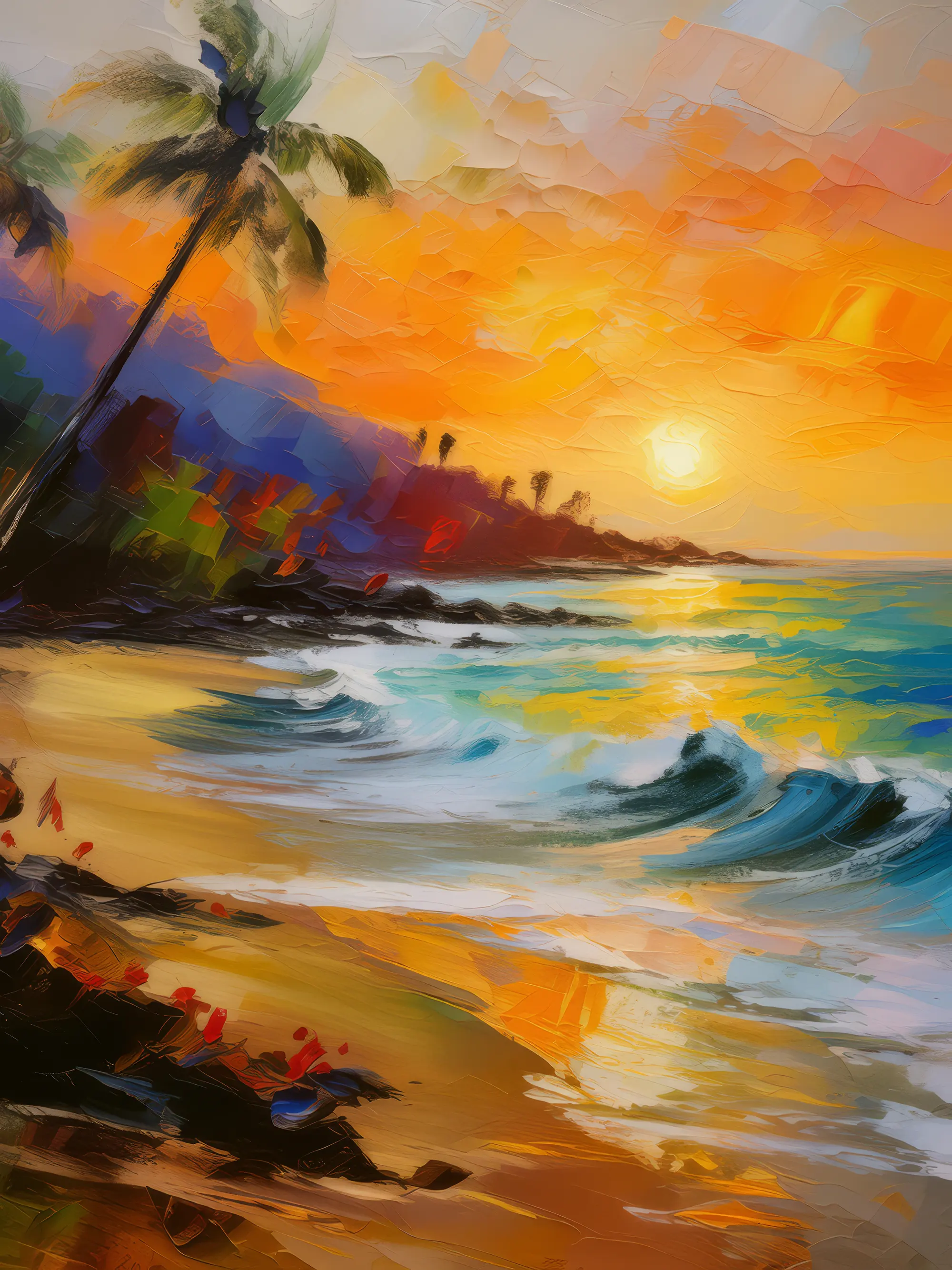 Painting: Serene Beach Sunset