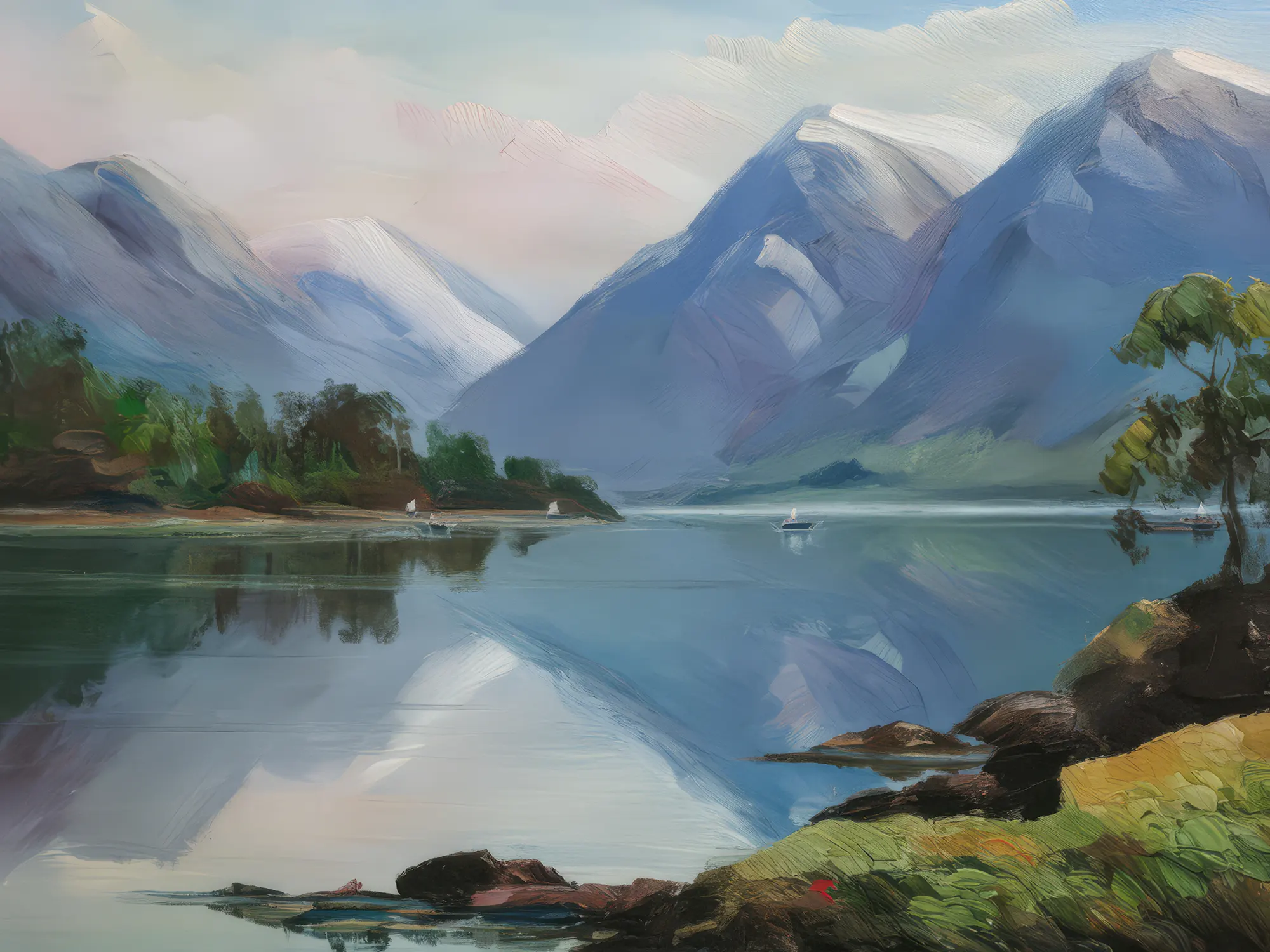 Painting: Serene Highland Loch