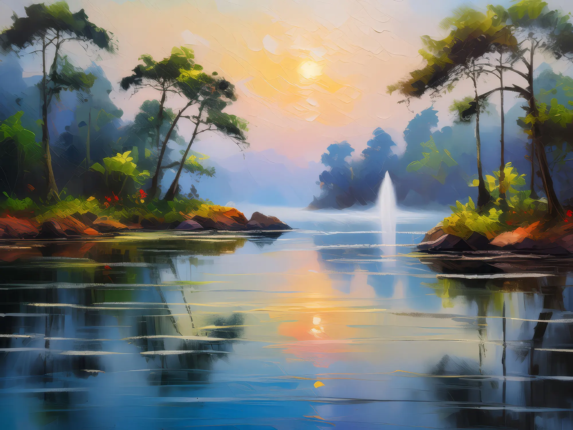 Painting: Serene Lagoon Morning