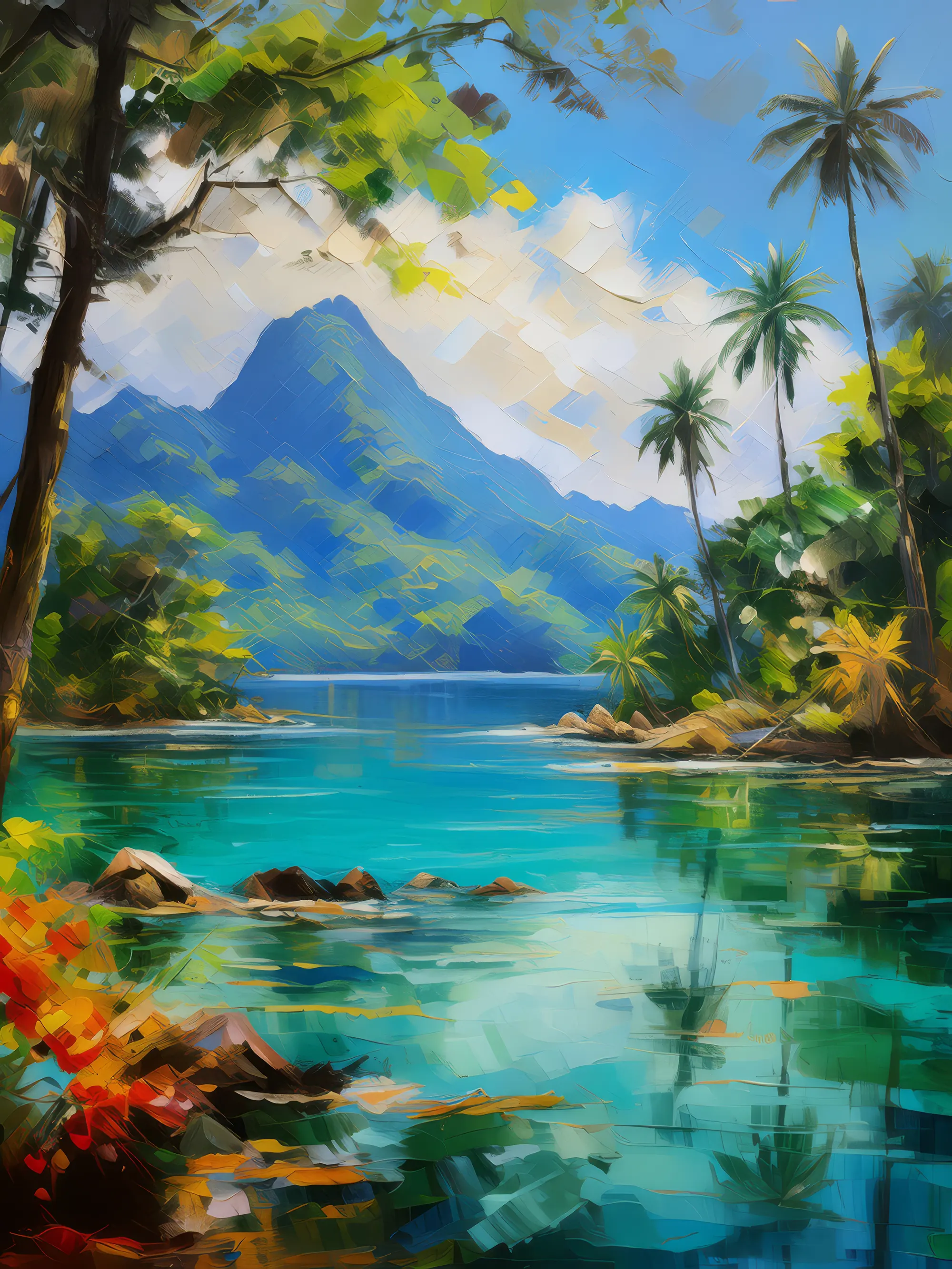 Painting: Serene Lagoon View