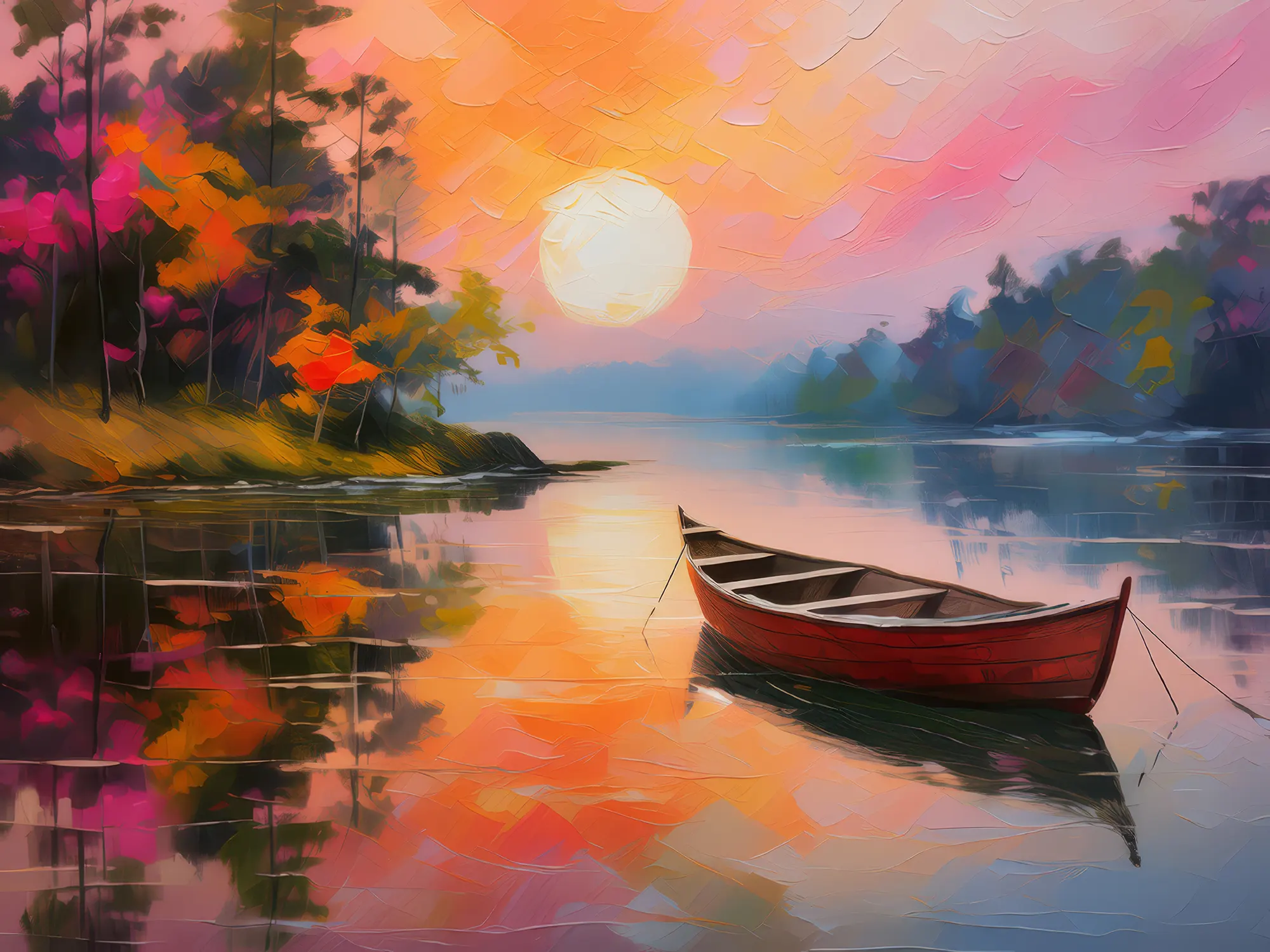 Painting: Serene Lake Morning