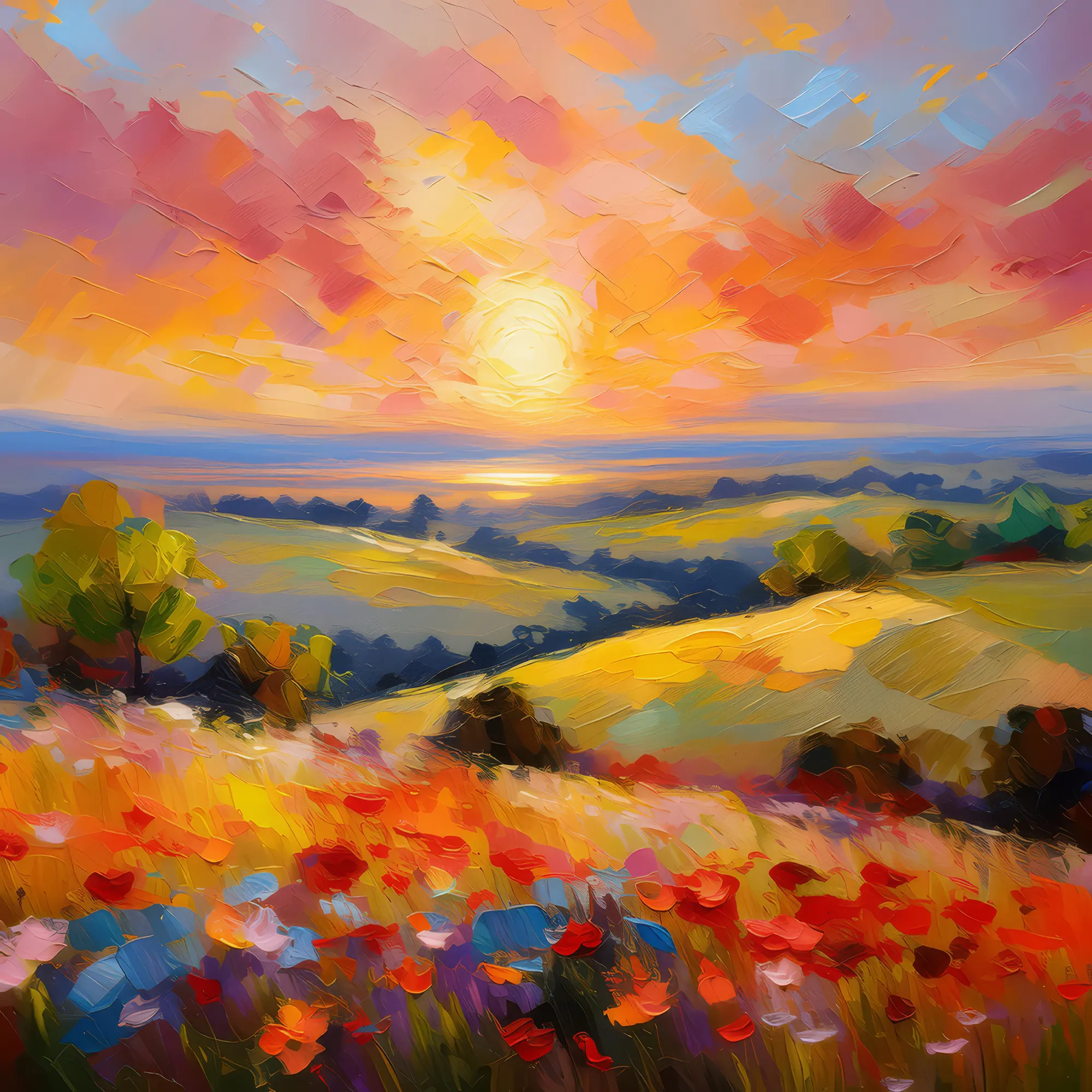 Painting: Serene Plateau Sunset