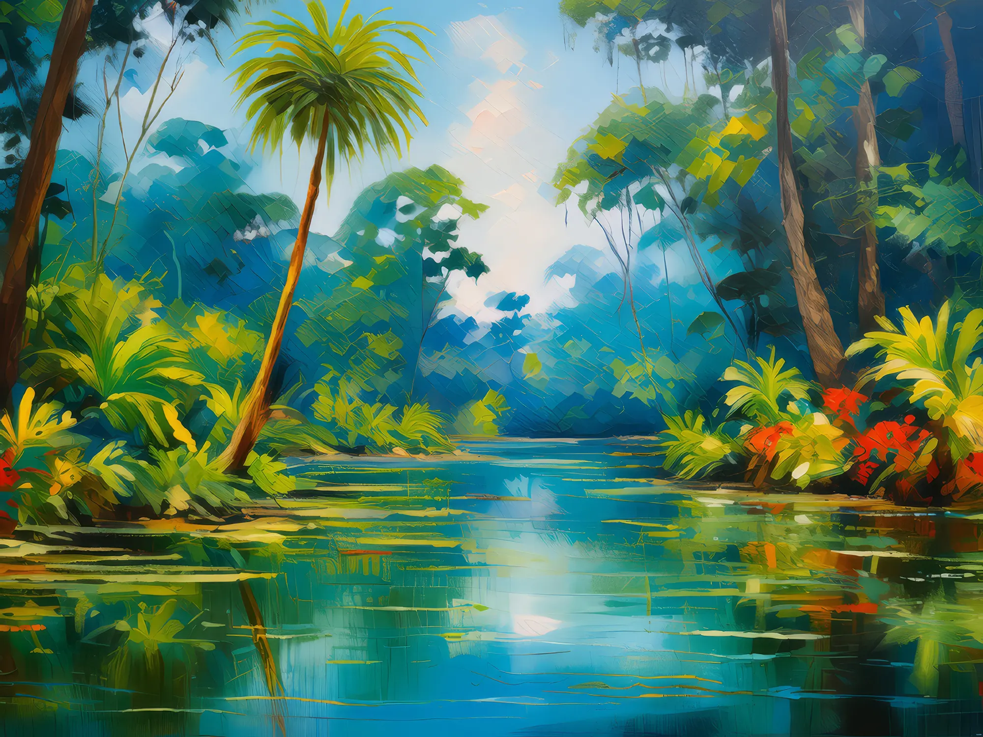 Painting: Serene Swamp Scene