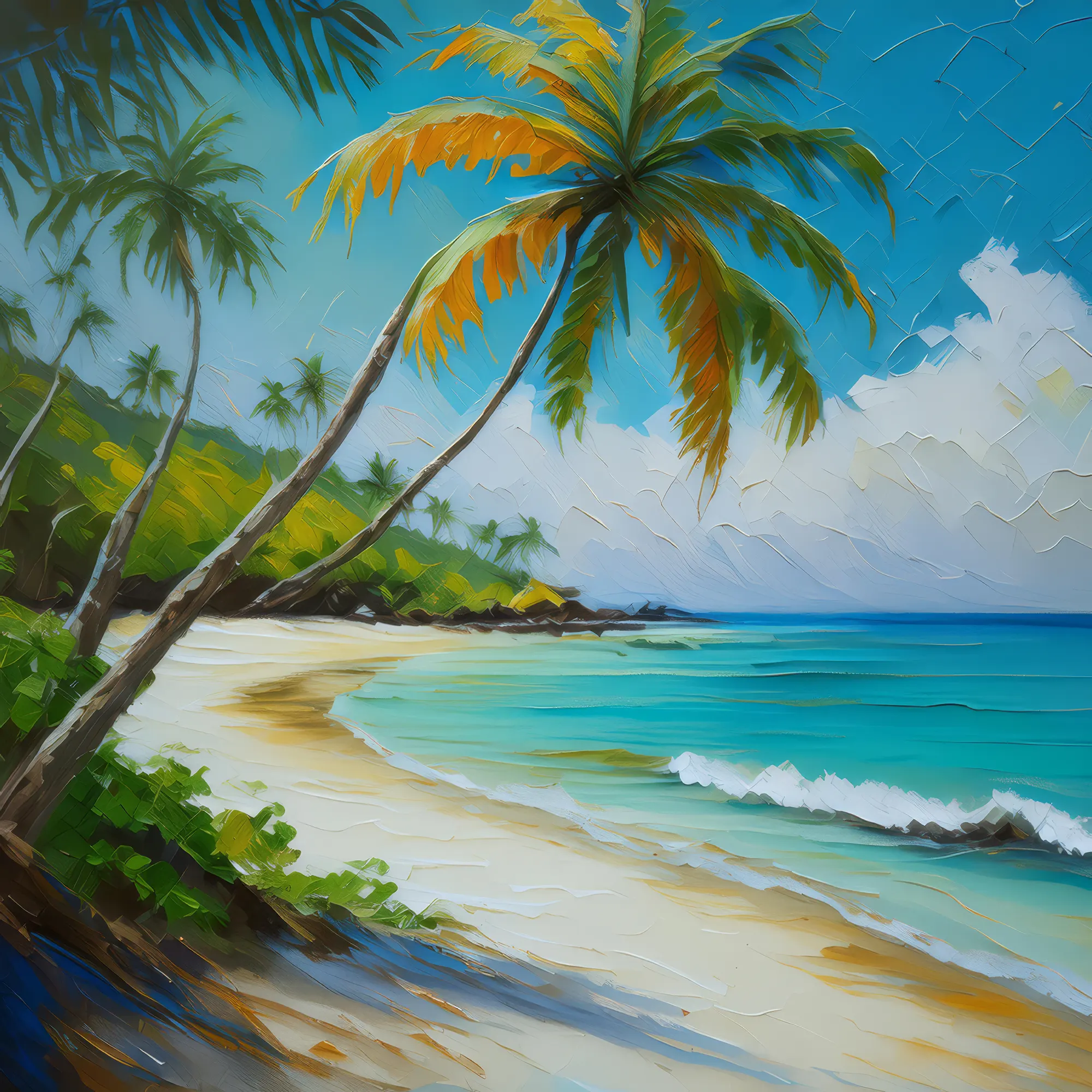 Painting: Serene Tropical Beach