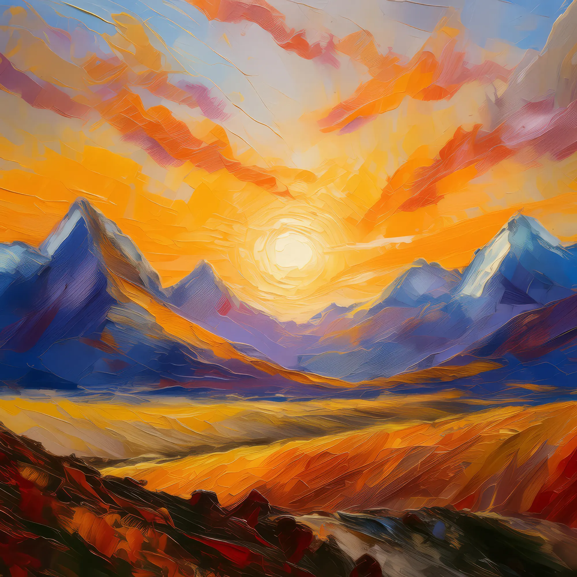 Painting: Silent Alpine Desert Sunrise