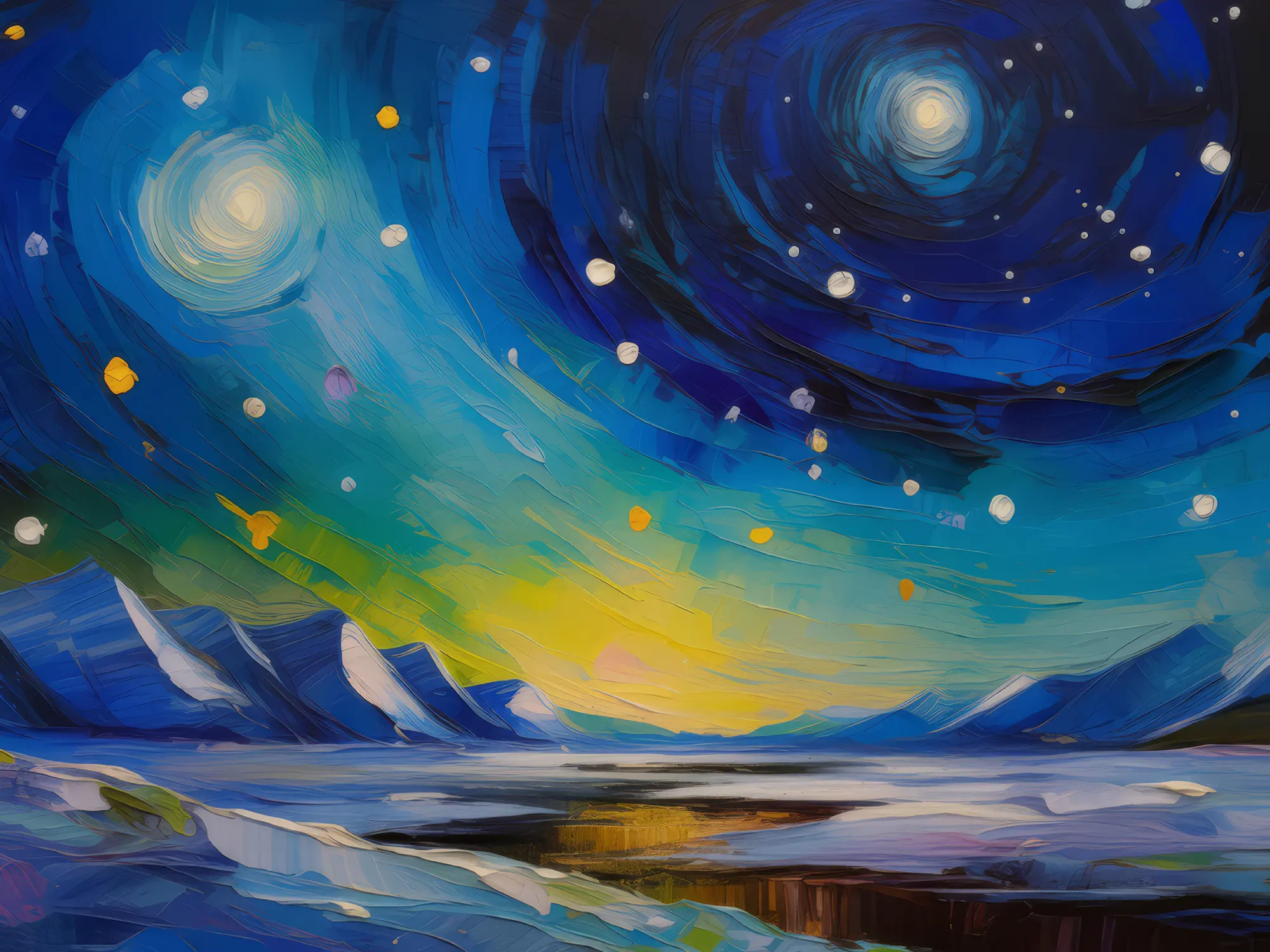 Painting: Silent Arctic Desert Night