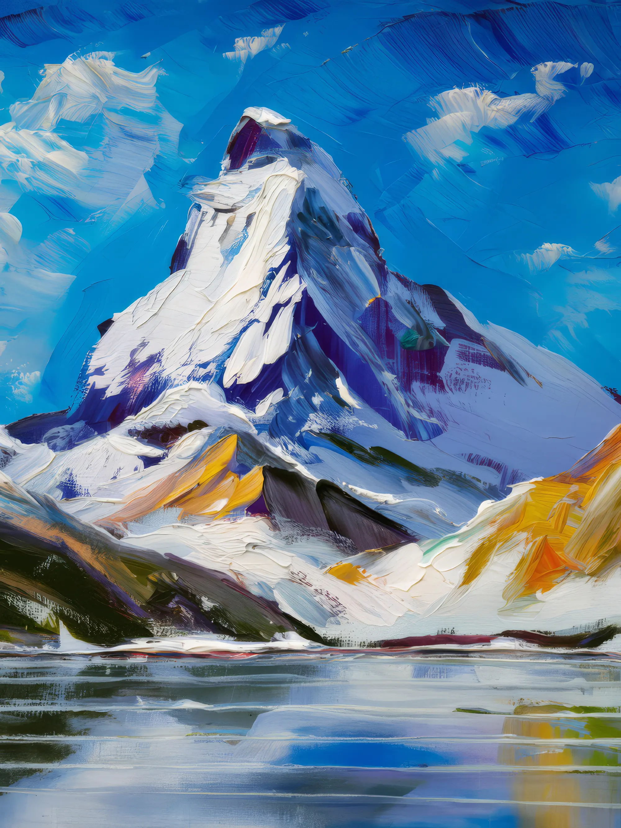 Painting: Snow-Capped Mountains