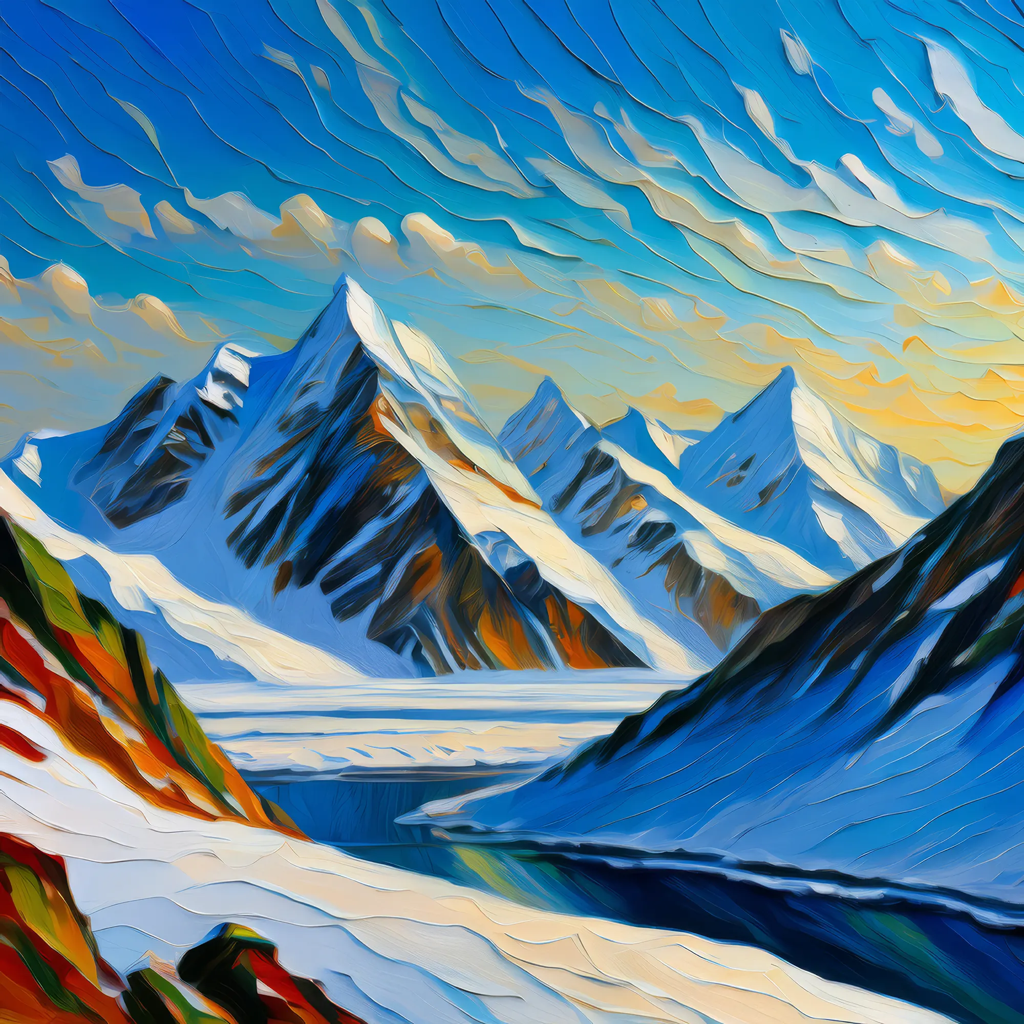Painting: Snow-Capped Peaks