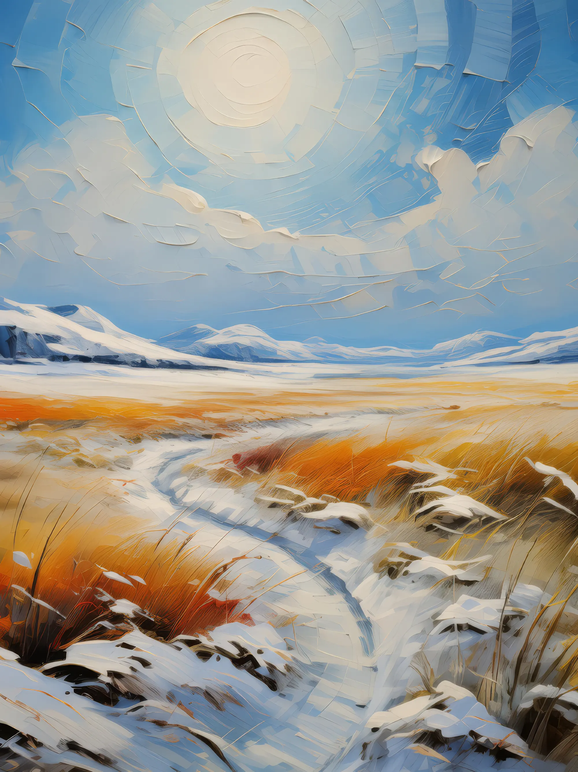 Painting: Snow-Covered Arctic Plains