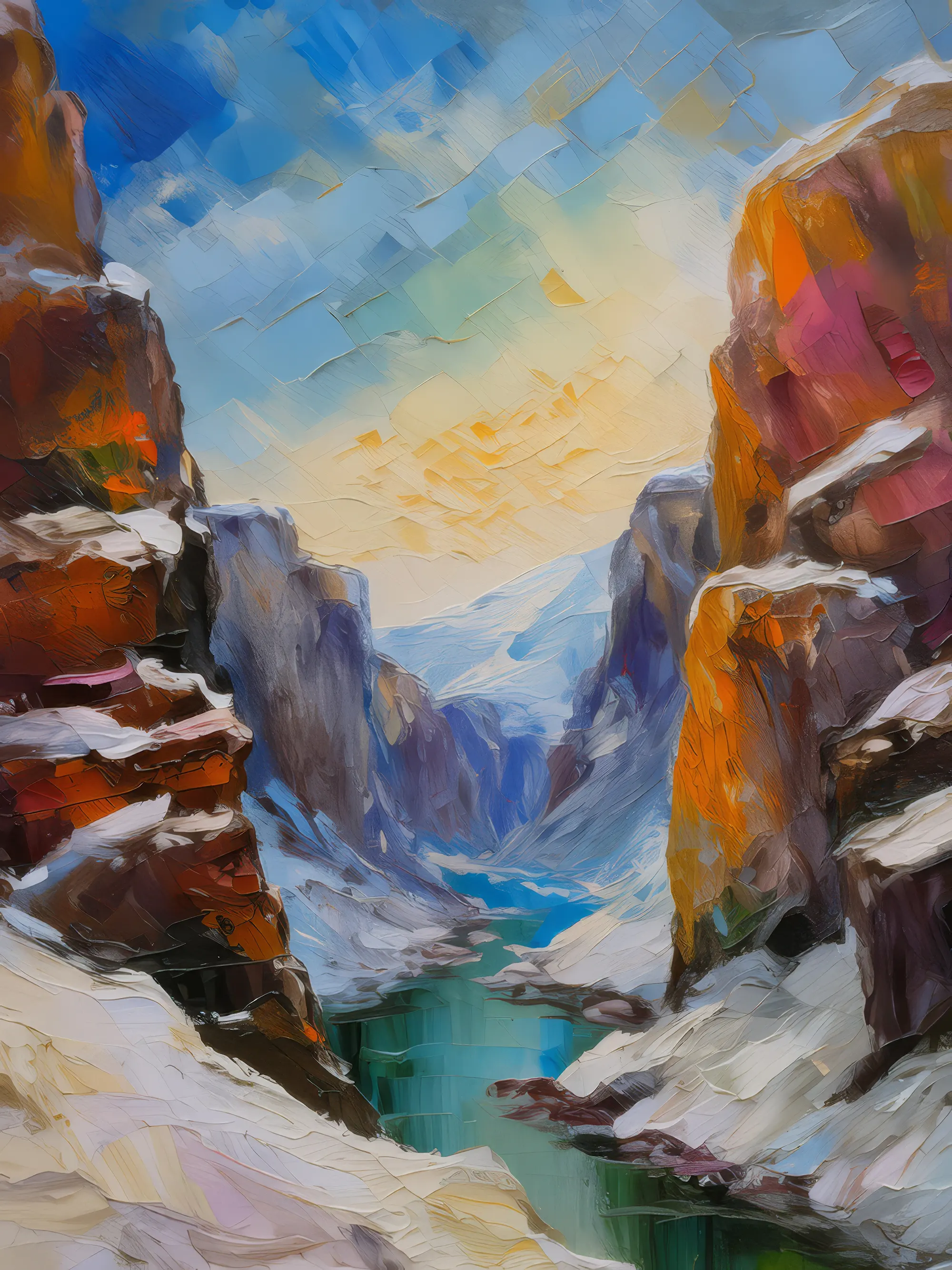 Painting: Snow-Covered Canyon
