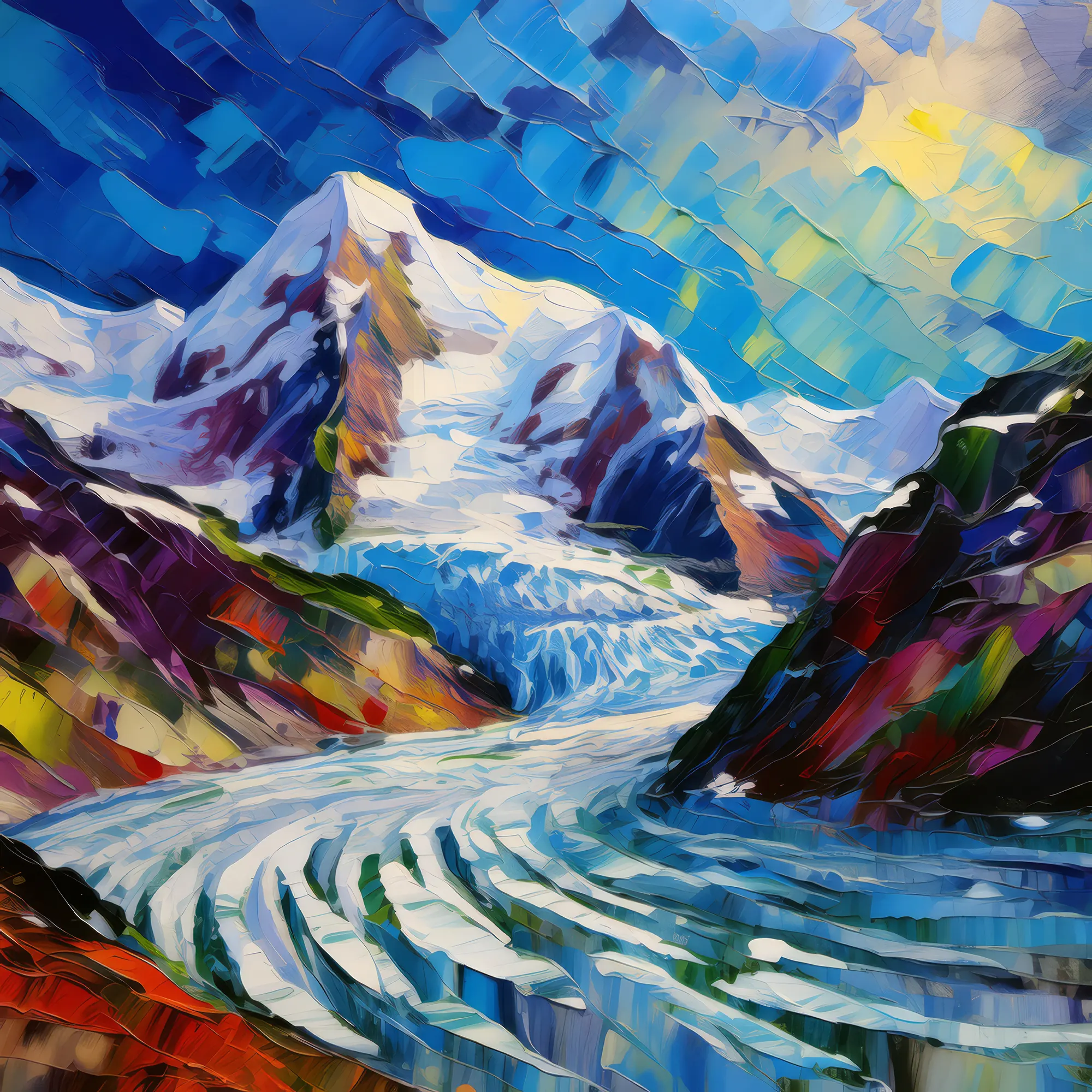 Painting: Snow-Covered Glacier