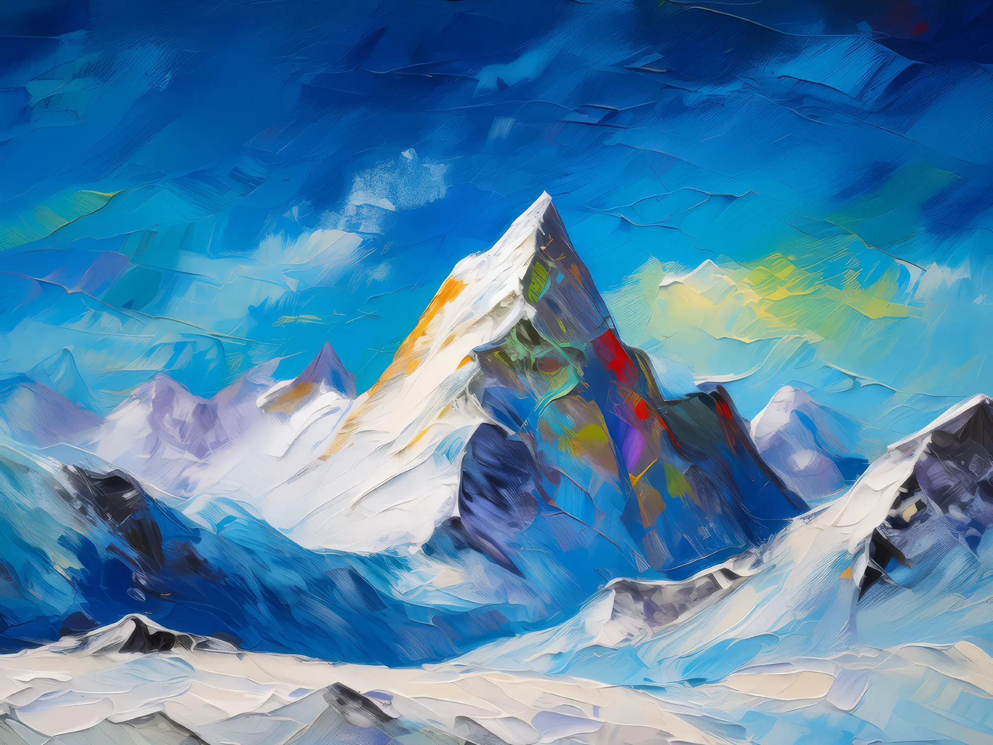 Painting: Snow-Covered Peaks