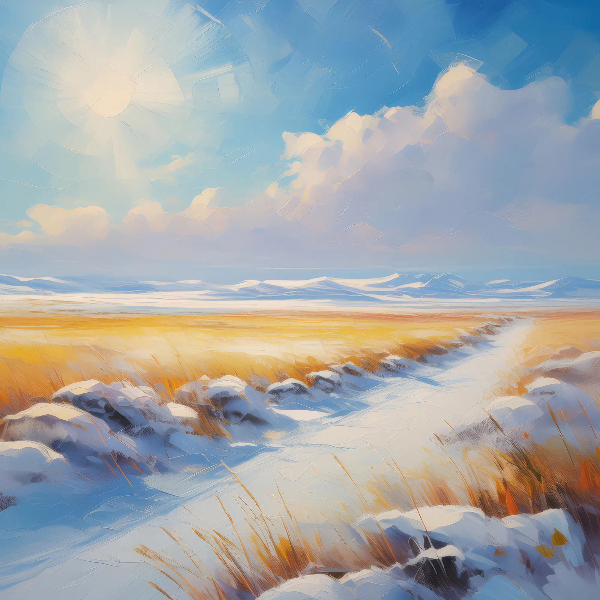 Painting: Snow-Covered Tundra Plains