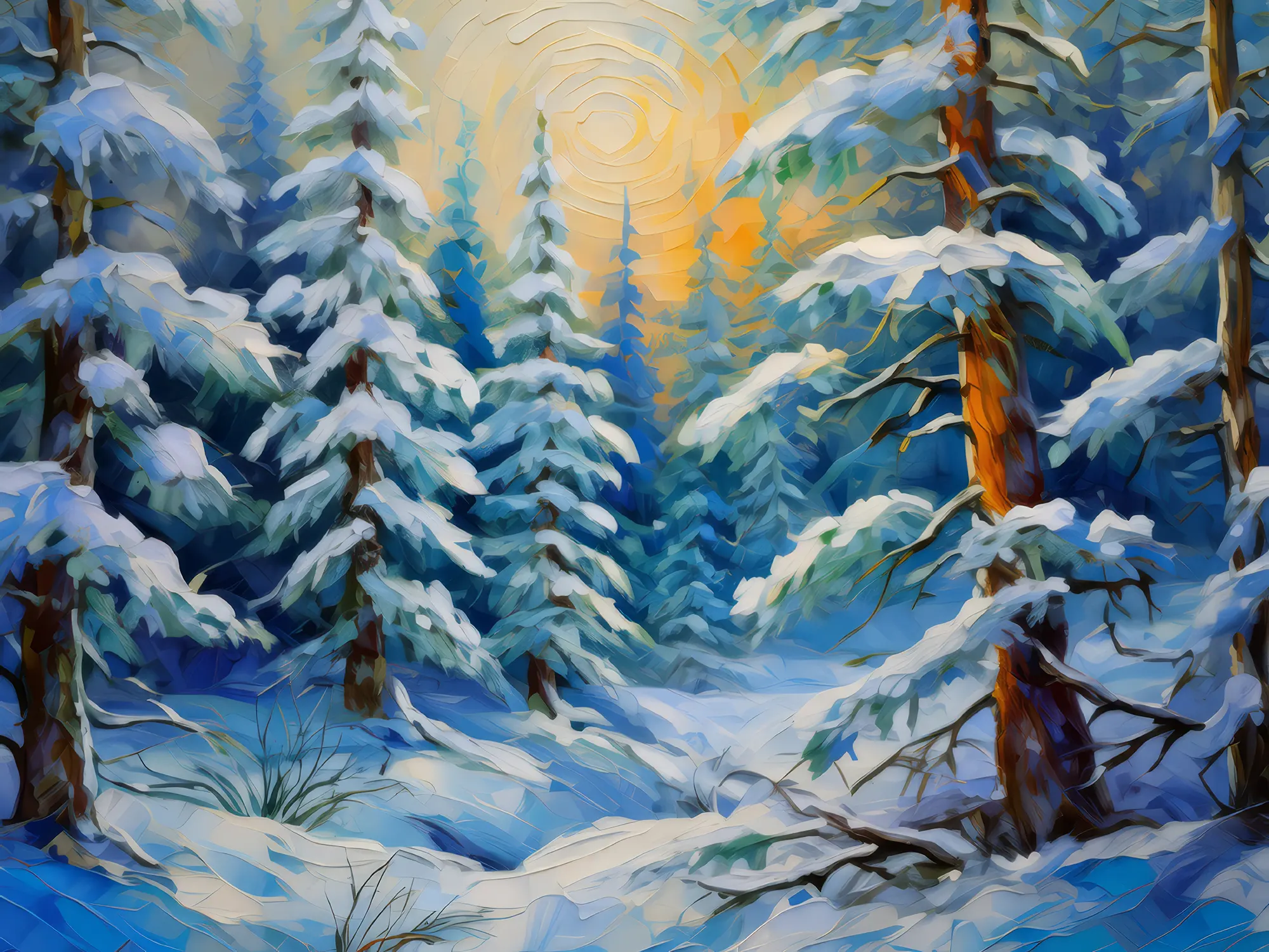 Painting: Snow-Draped Forest