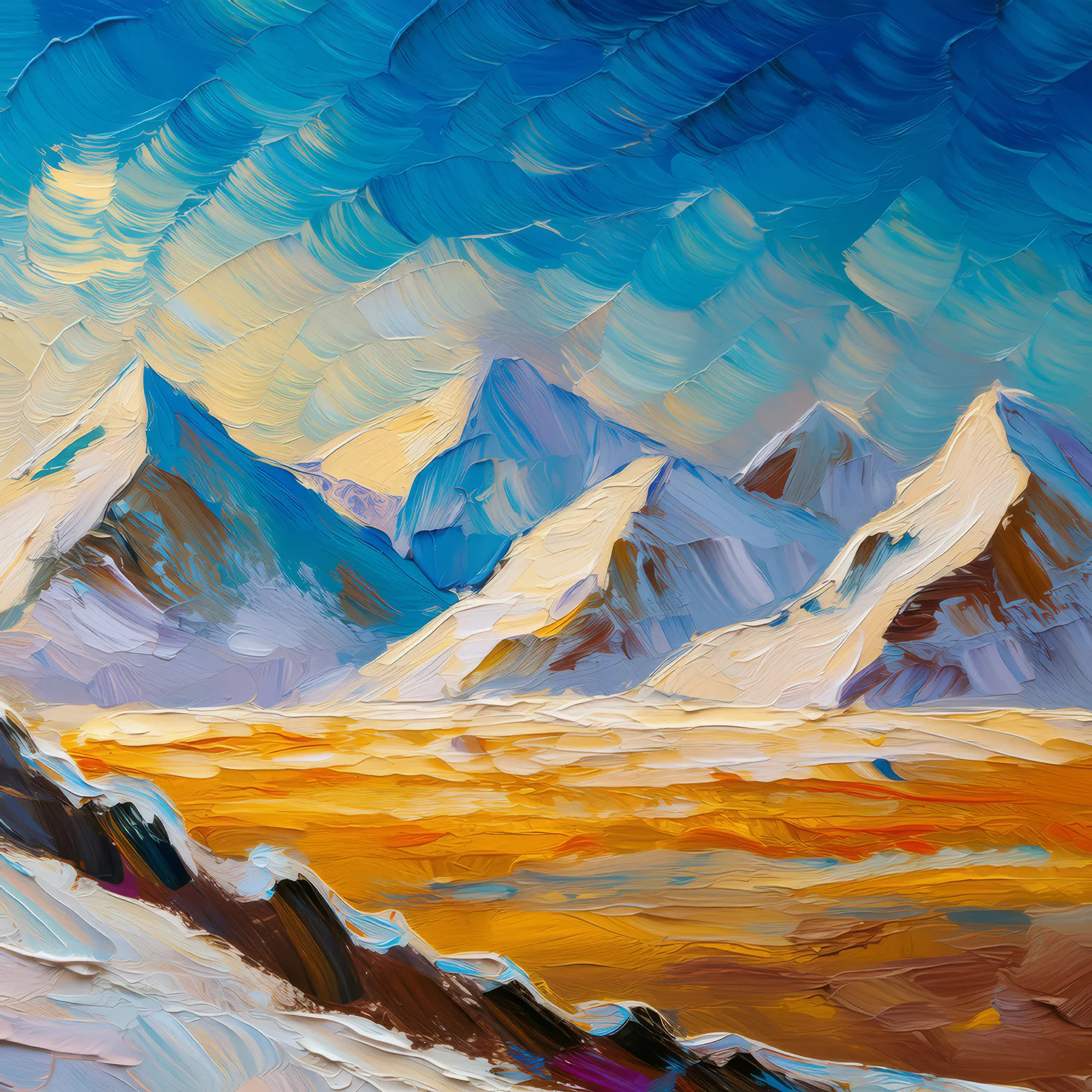 Painting: Snow-Draped Peaks