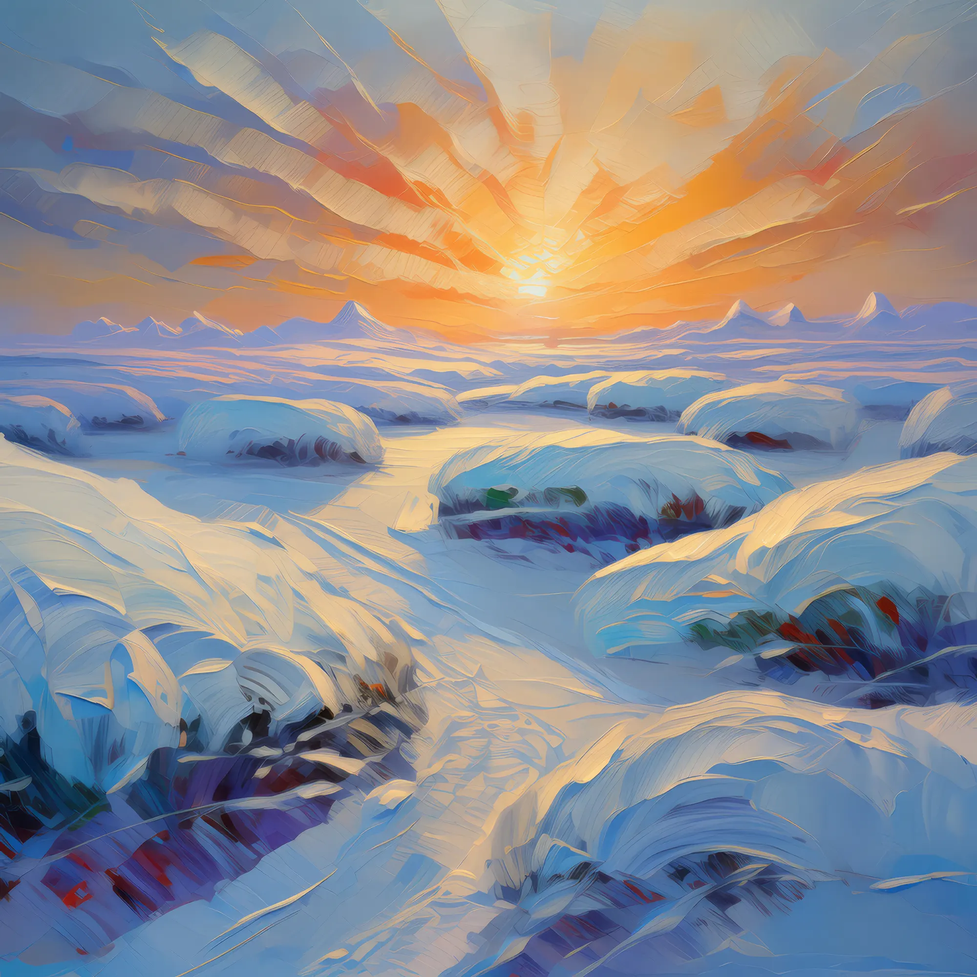 Painting: Snow Drifts at Dawn
