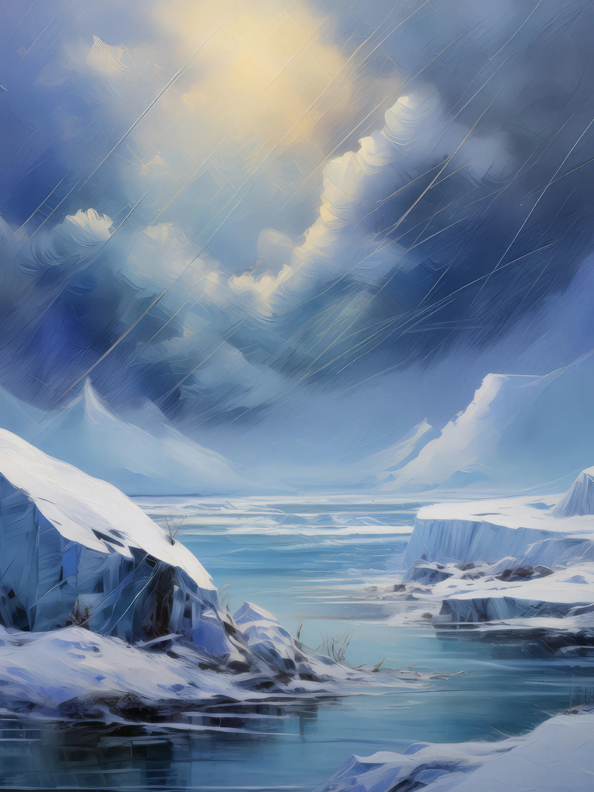 Painting: Snowstorm on Ice Cap