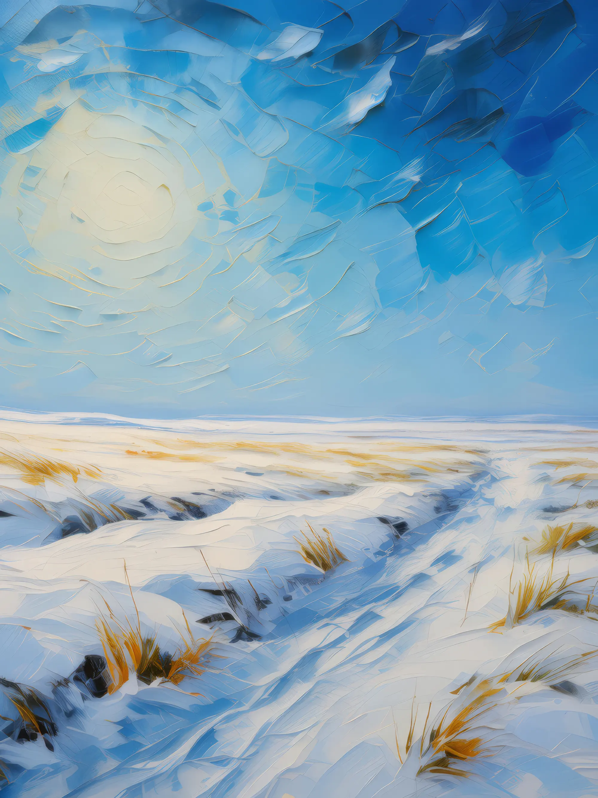 Painting: Snowy Arctic Landscape