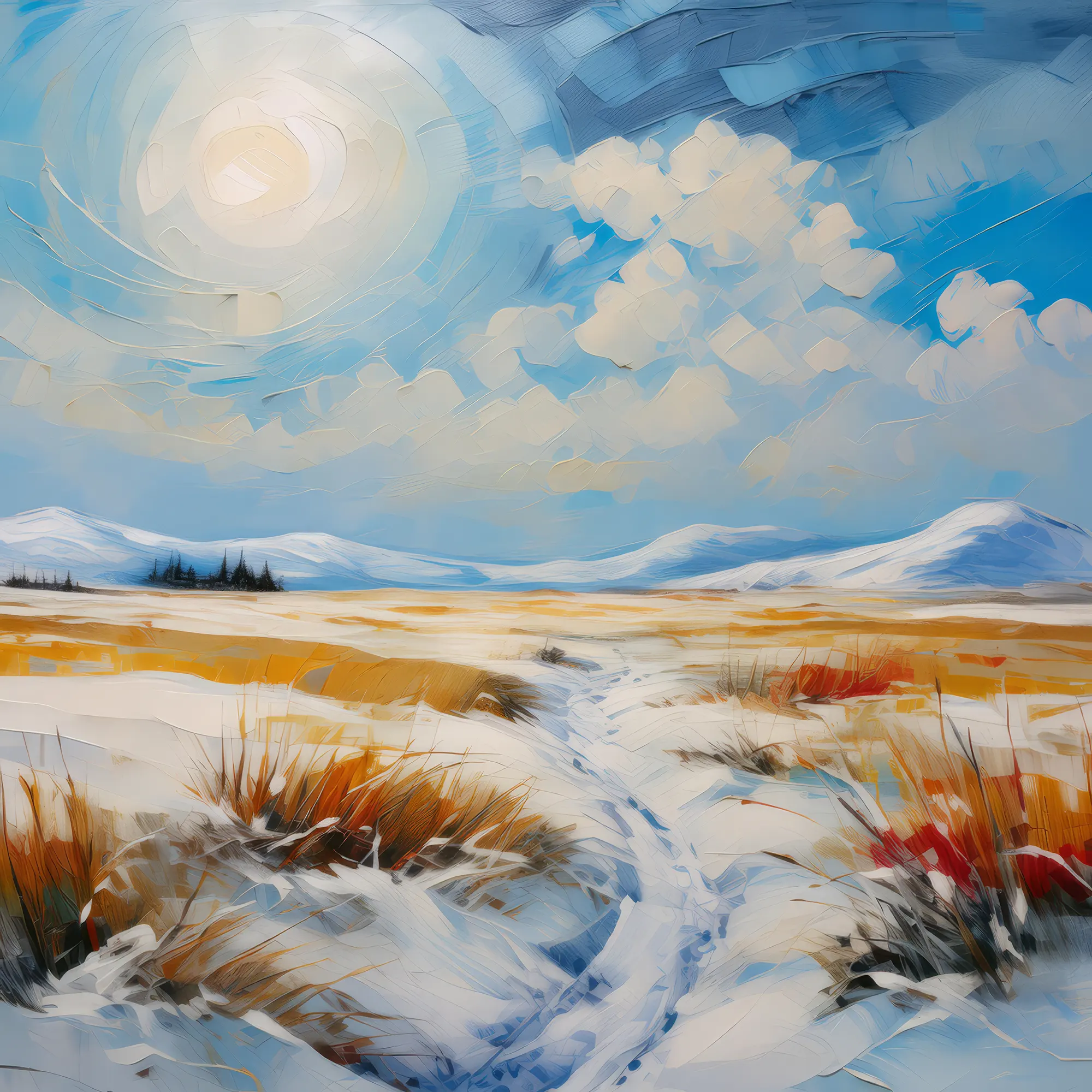 Painting: Snowy Arctic Meadow
