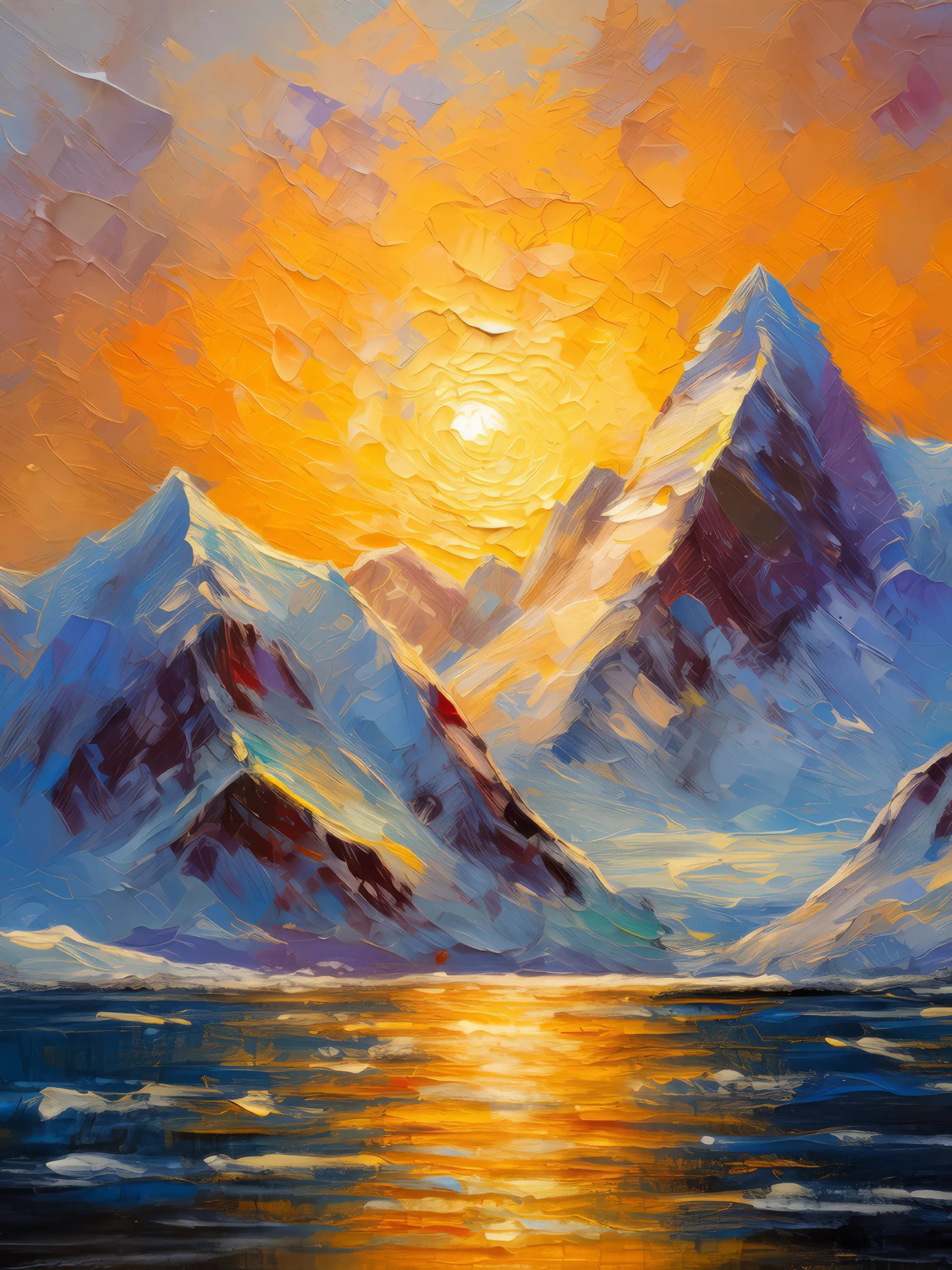 Painting: Snowy Arctic Peaks