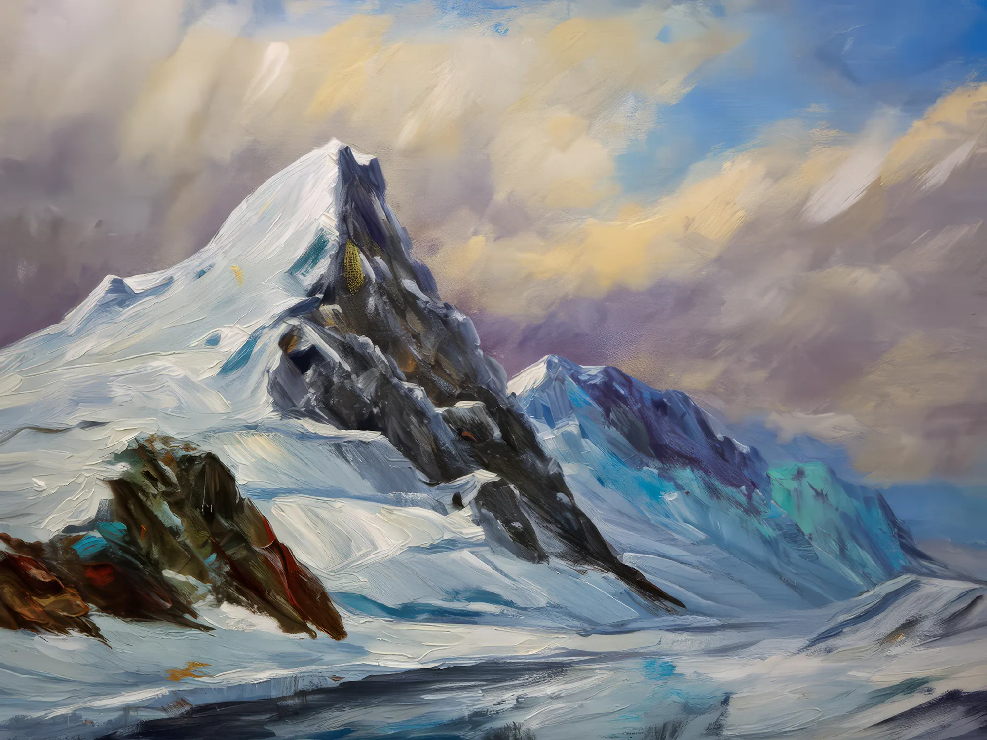 Painting: Snowy Ice Ridge