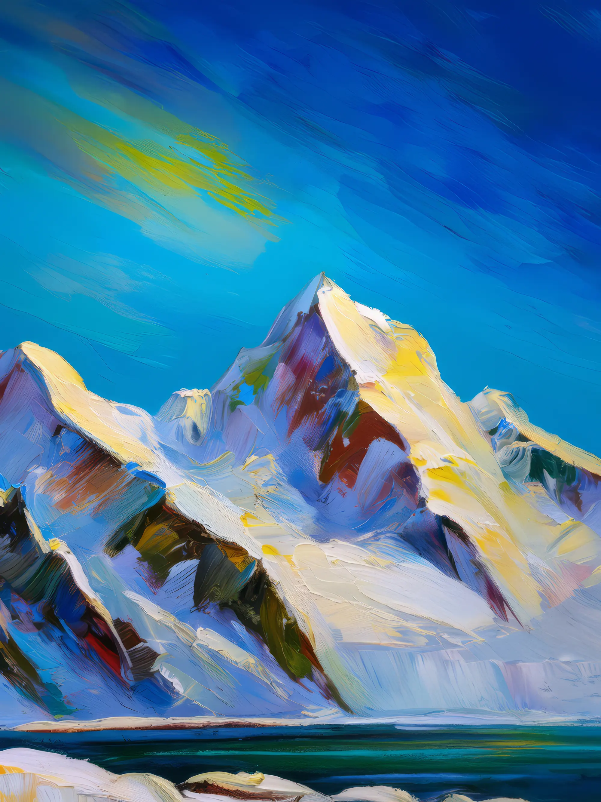 Painting: Snowy Mountain Peaks