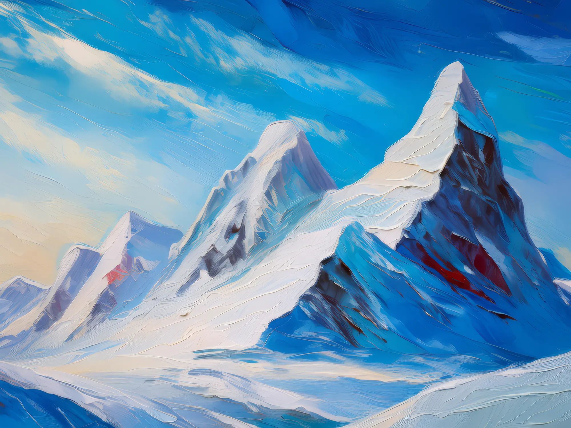 Painting: Snowy Mountain Ridge