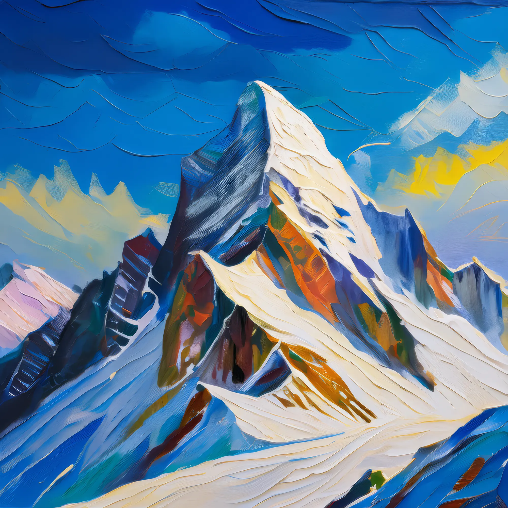 Painting: Snowy Ridge Line