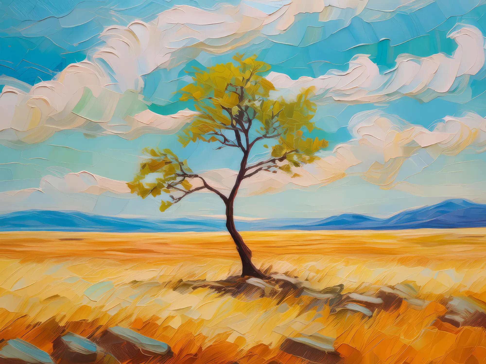 Painting: Solitary Boreal Desert Tree