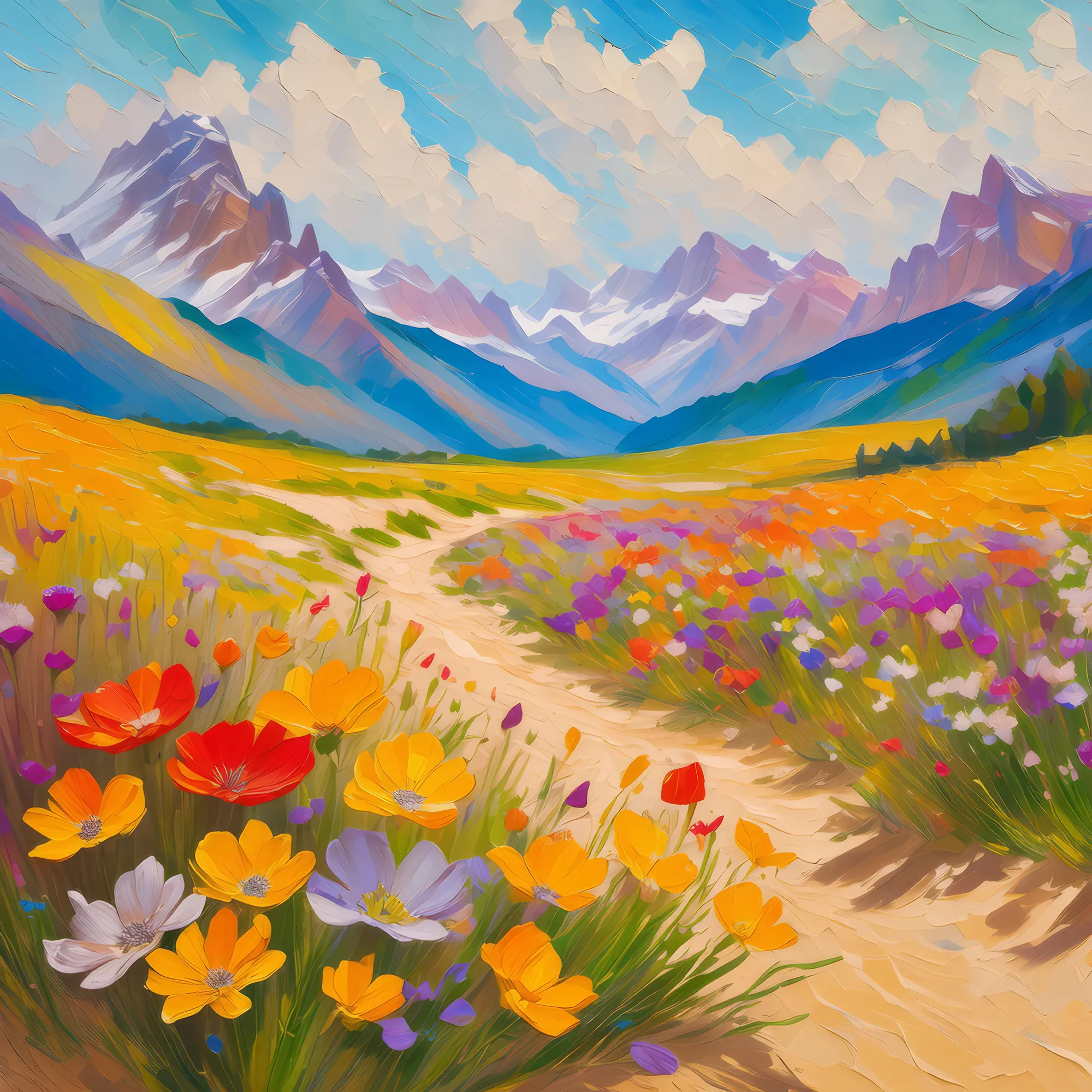 Painting: Spring Bloom in Alpine Desert