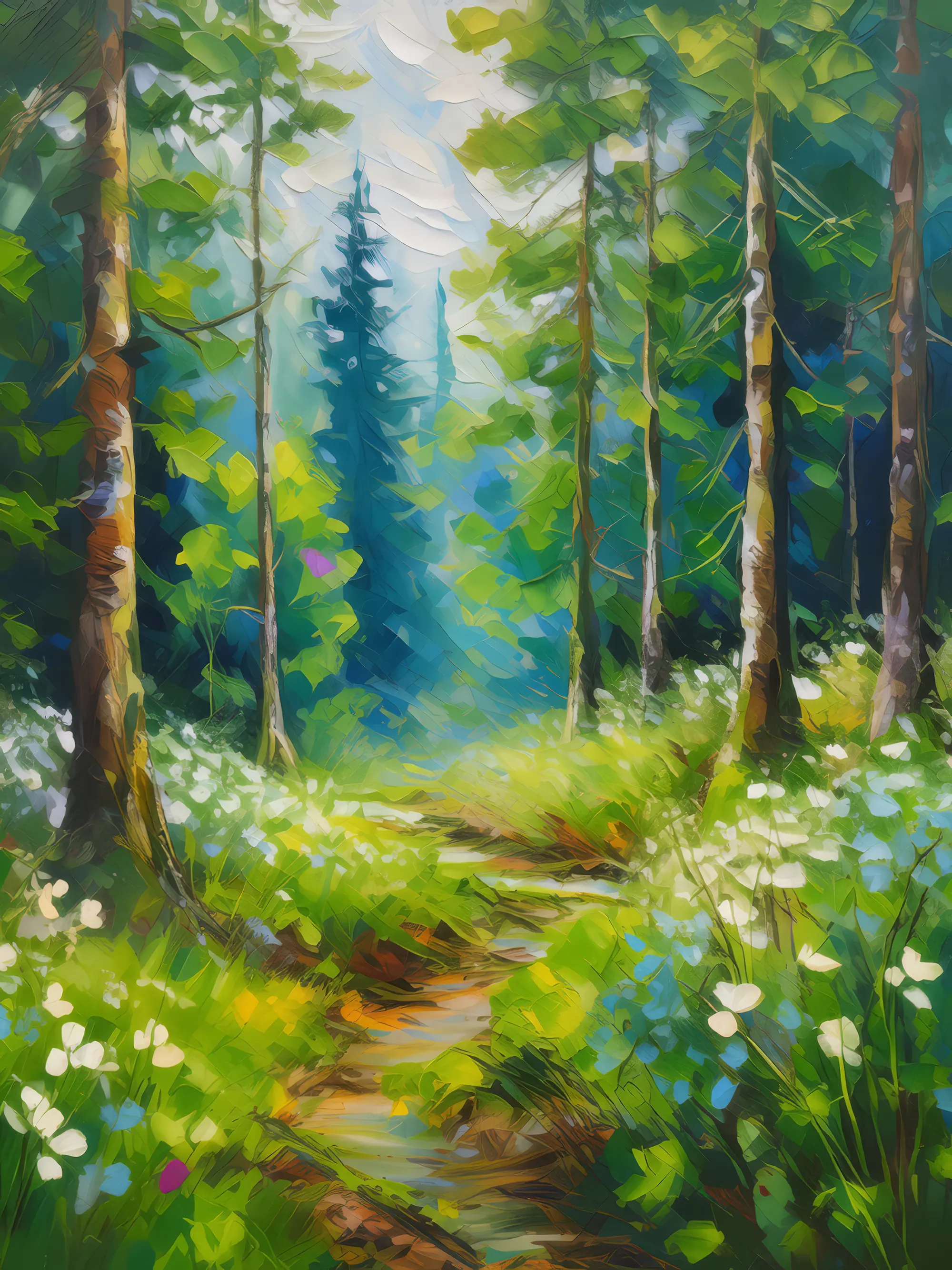 Painting: Spring Bloom in Boreal Forest