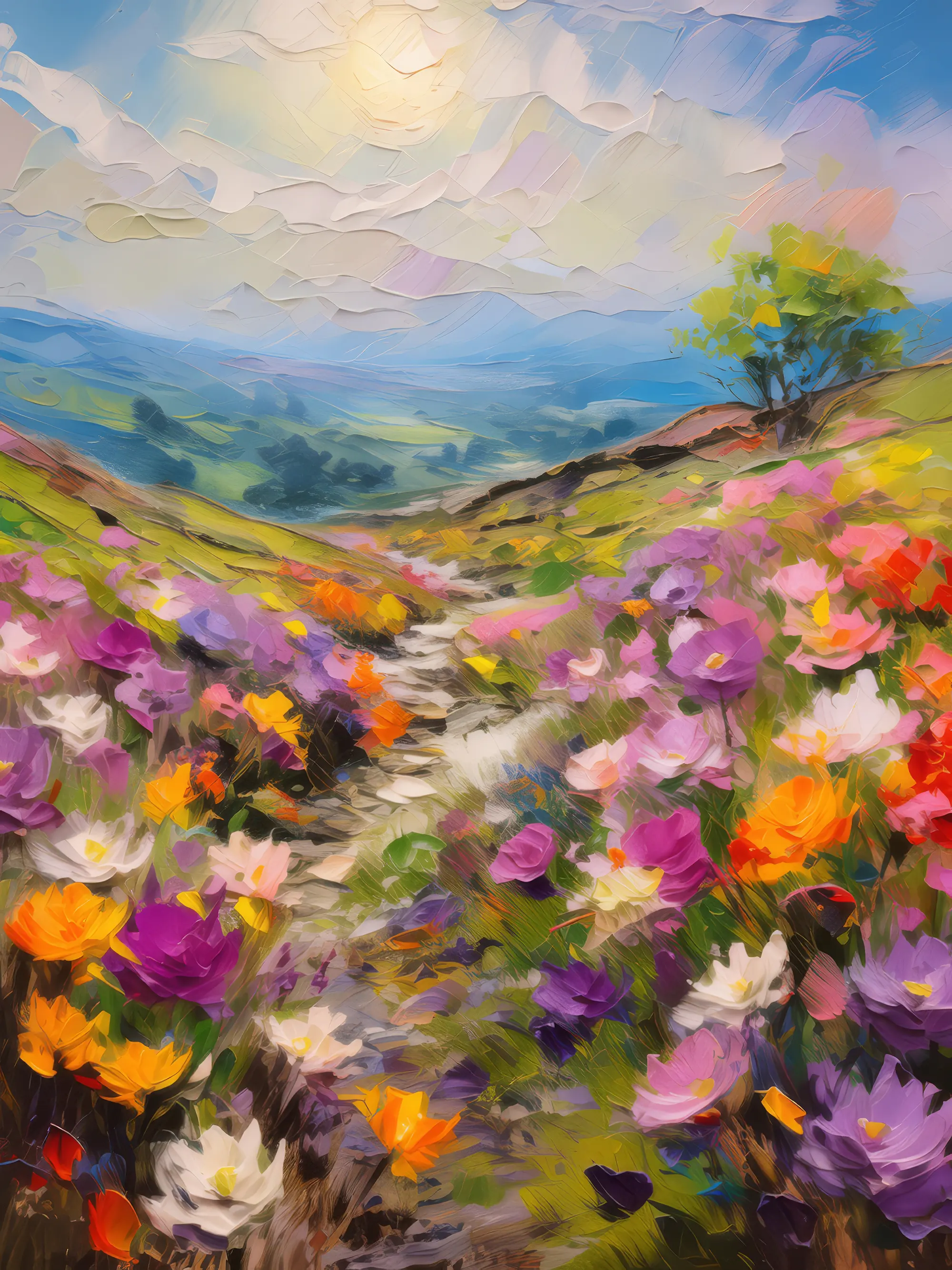 Painting: Spring Blooms Across Moor