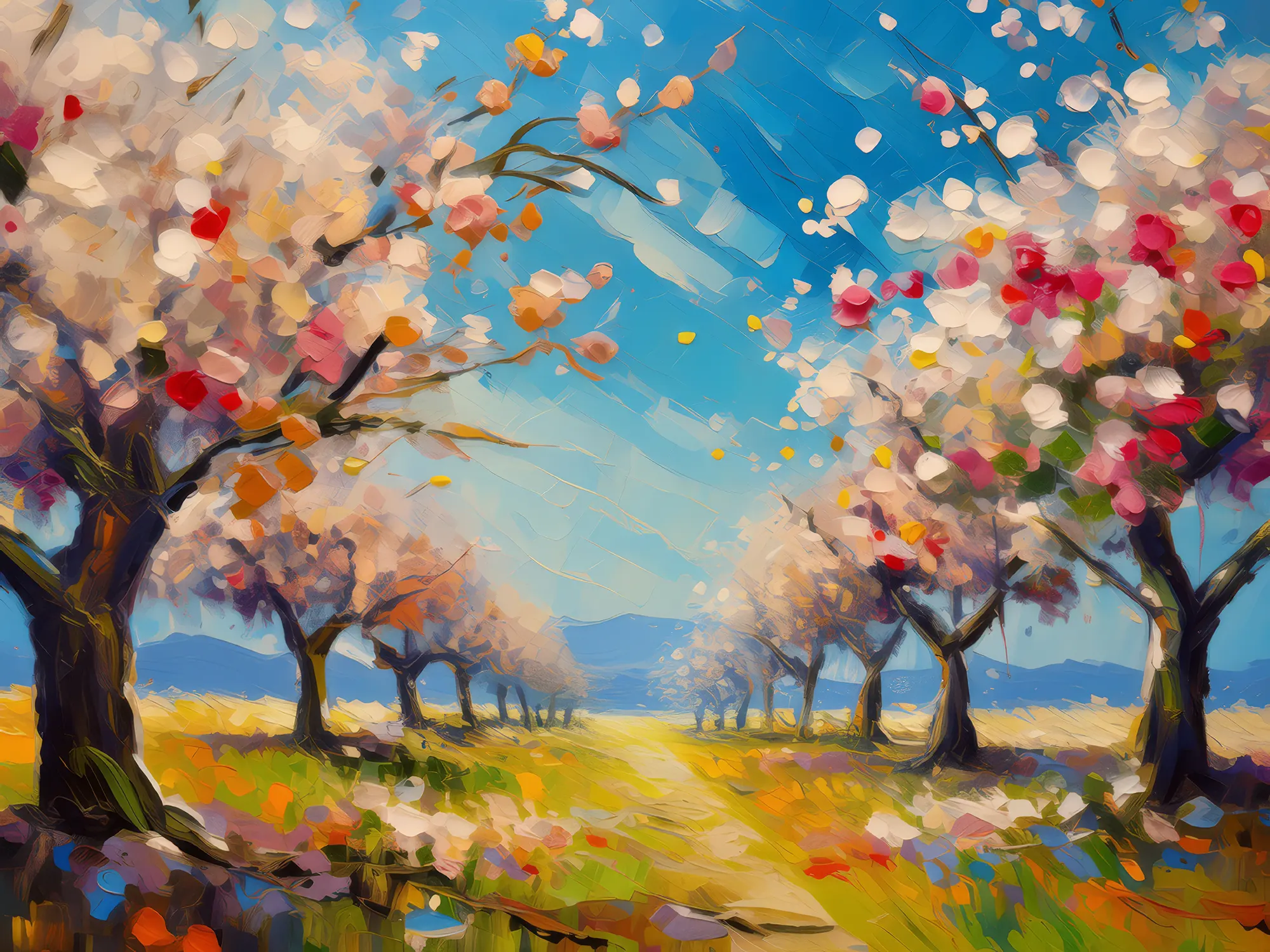 Painting: Spring Cherry Orchard