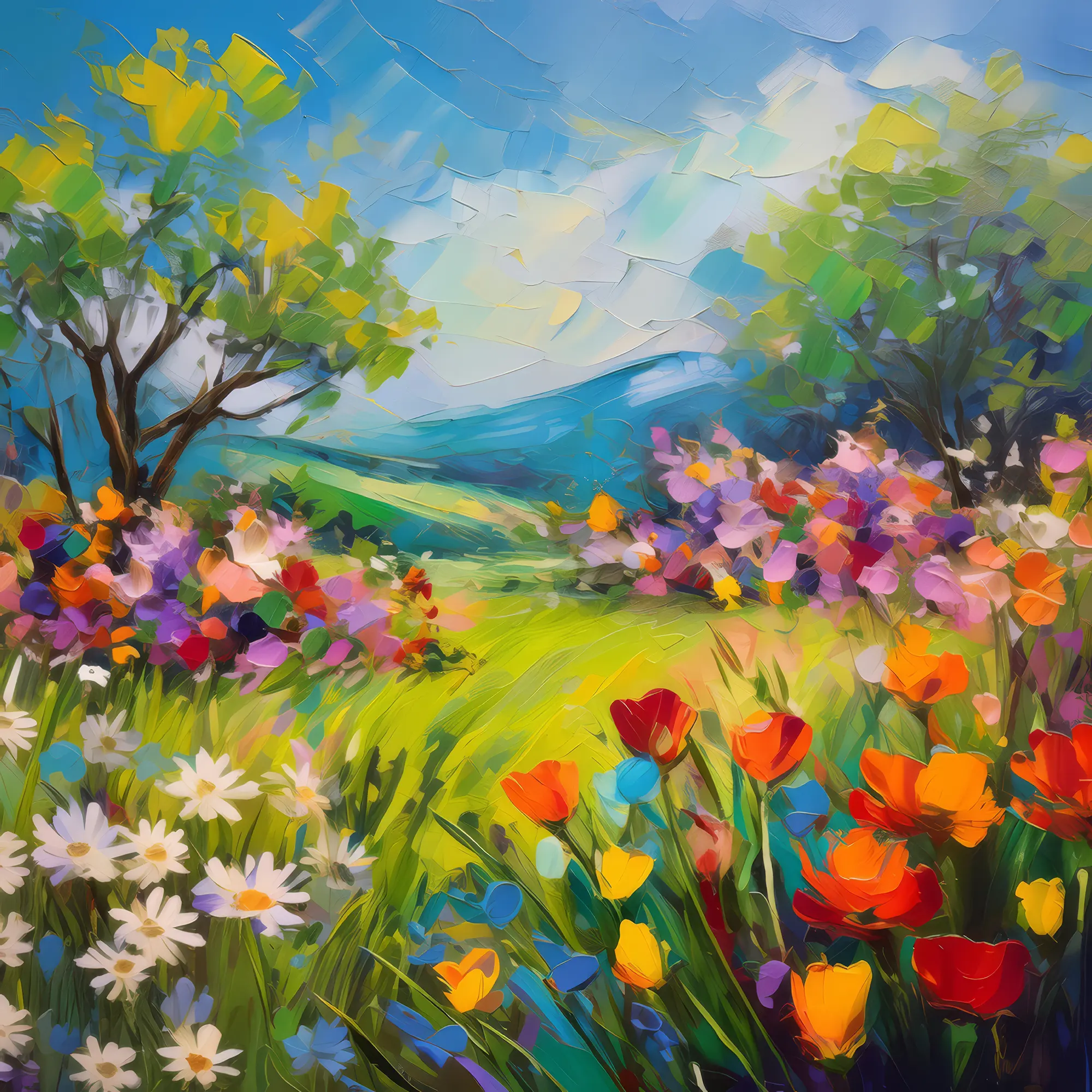 Painting: Spring Garden Bloom