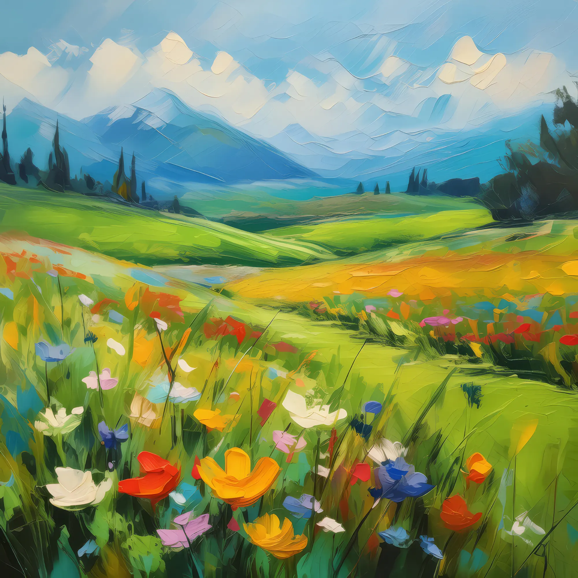 Painting: Spring Meadow Bloom