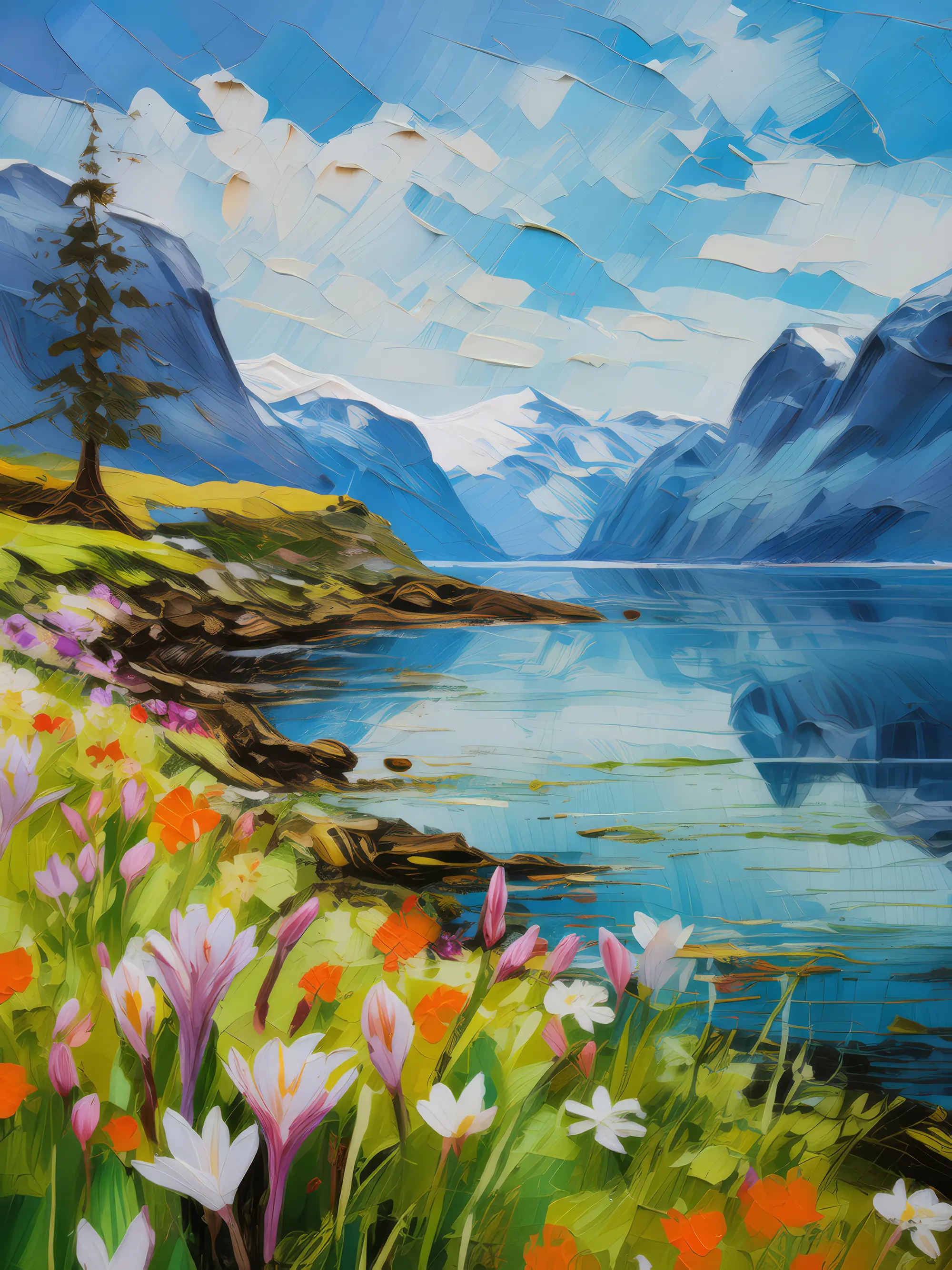 Painting: Spring Rebirth by the Fjord