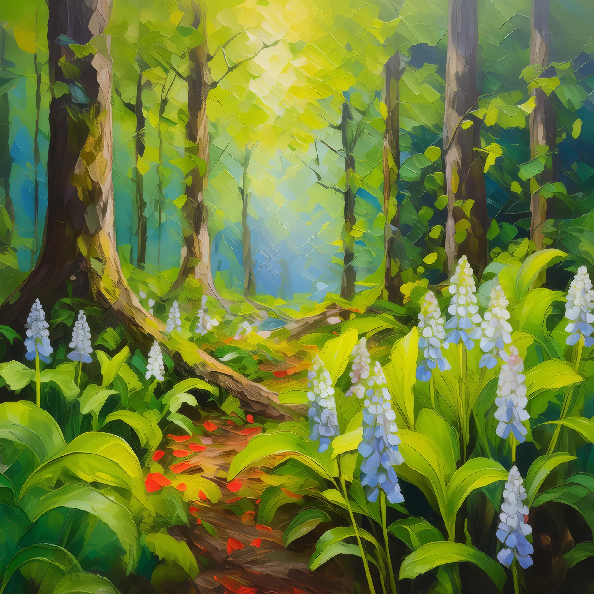 Painting: Spring Renewal in the Forest