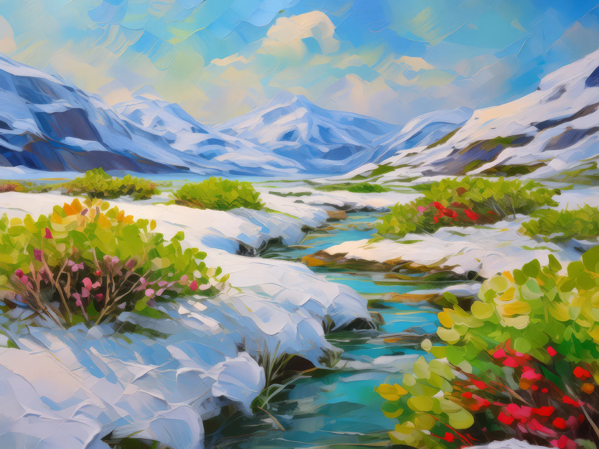 Painting: Spring Thaw in Tundra