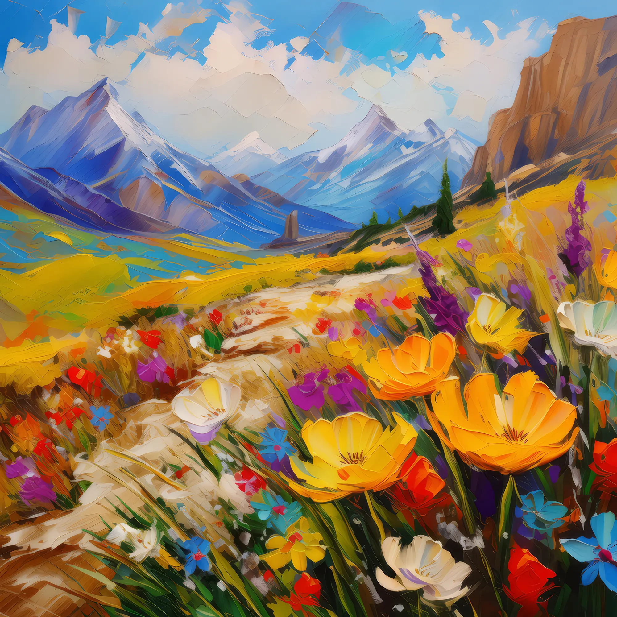 Painting: Springtime Alpine Desert Bloom