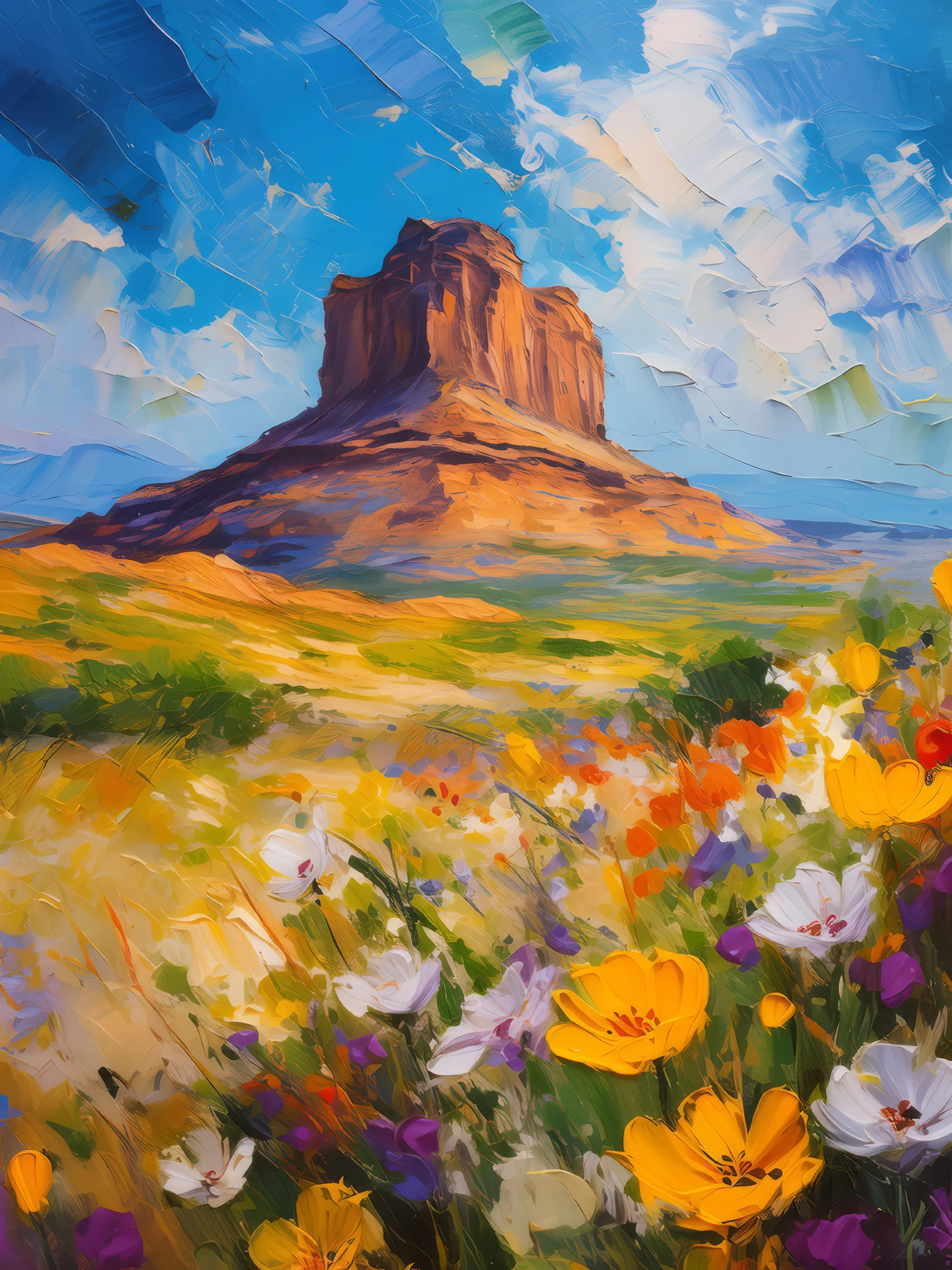 Painting: Springtime Mesa Scene