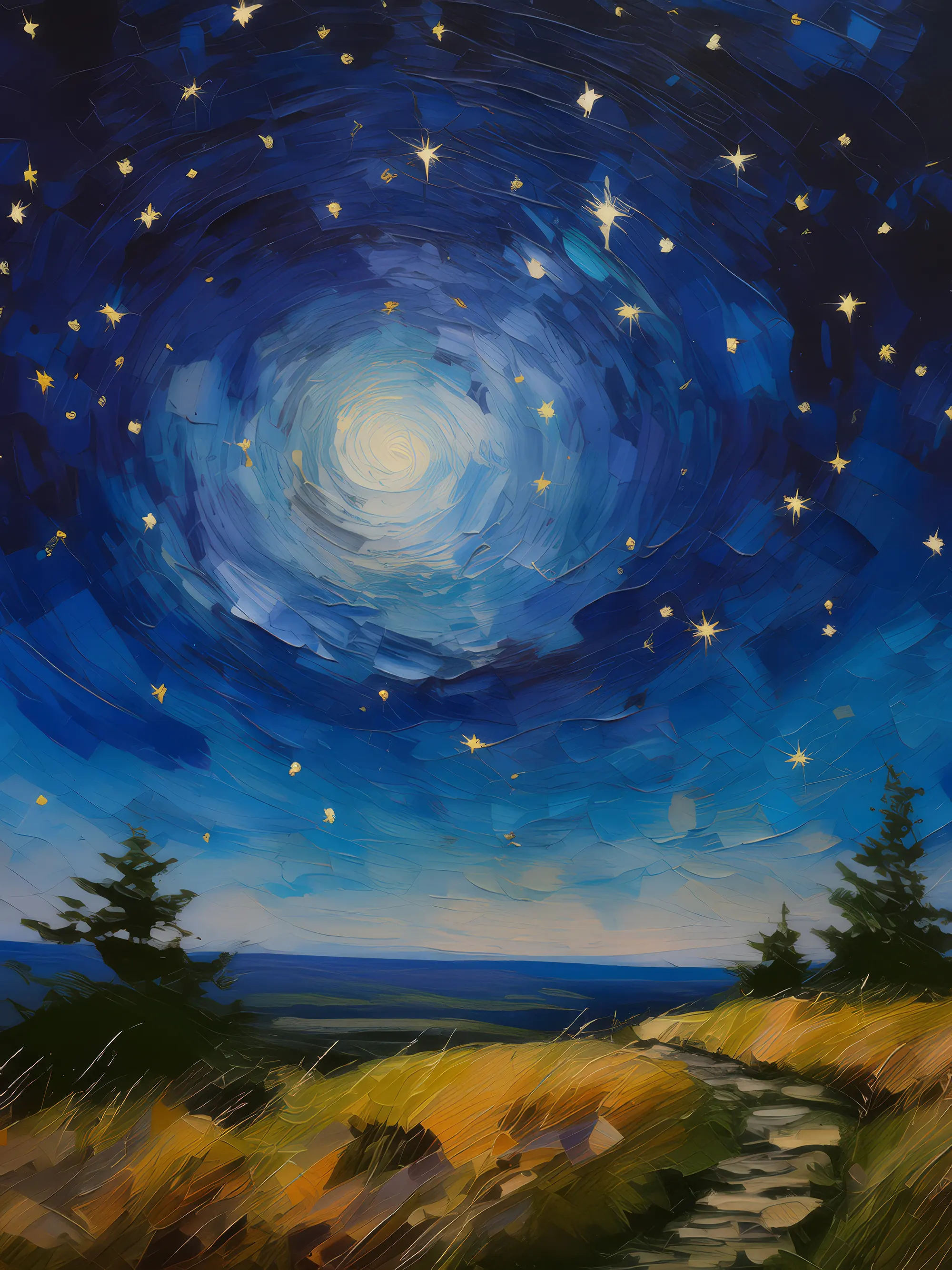 Painting: Stargazing Night on Moor