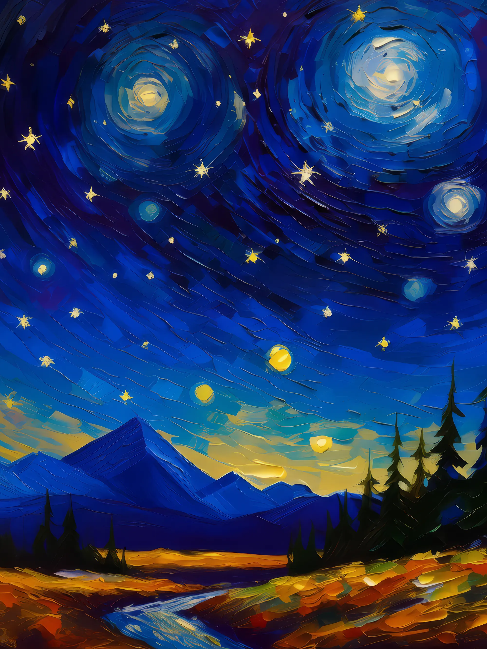 Painting: Stargazing in Boreal Desert