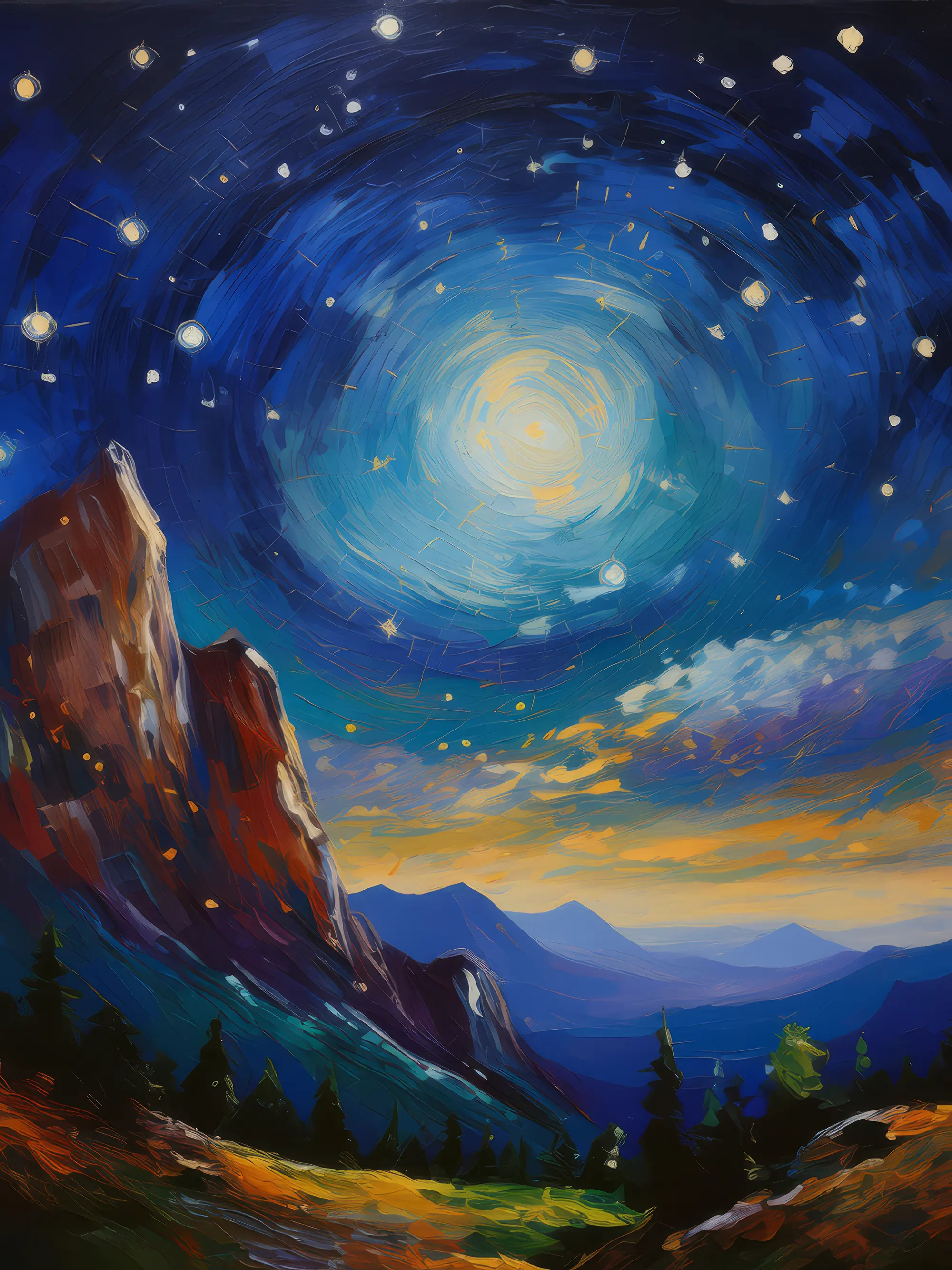 Painting: Starlit Crag Sonata