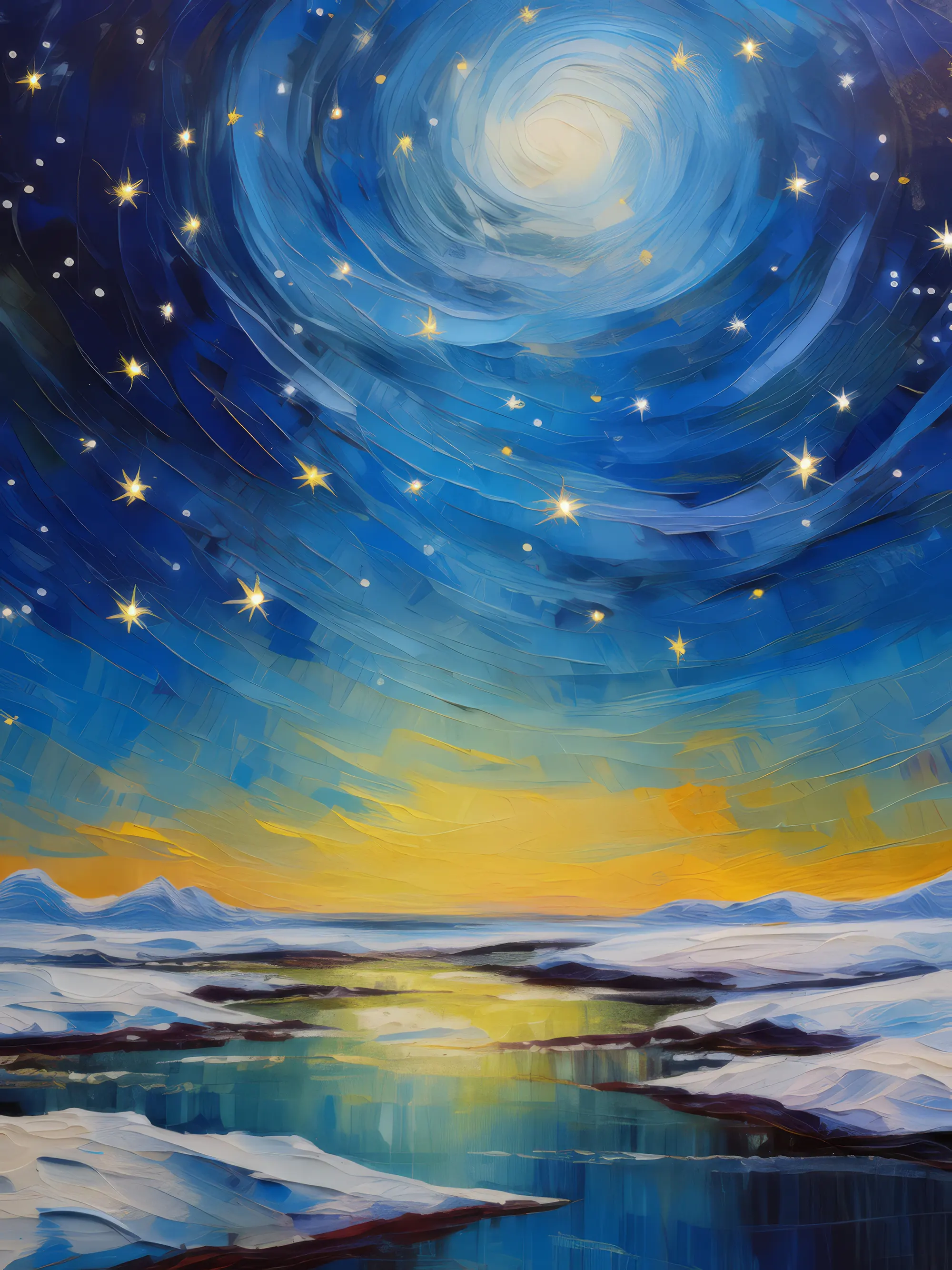 Painting: Starlit Sky Above the Ice