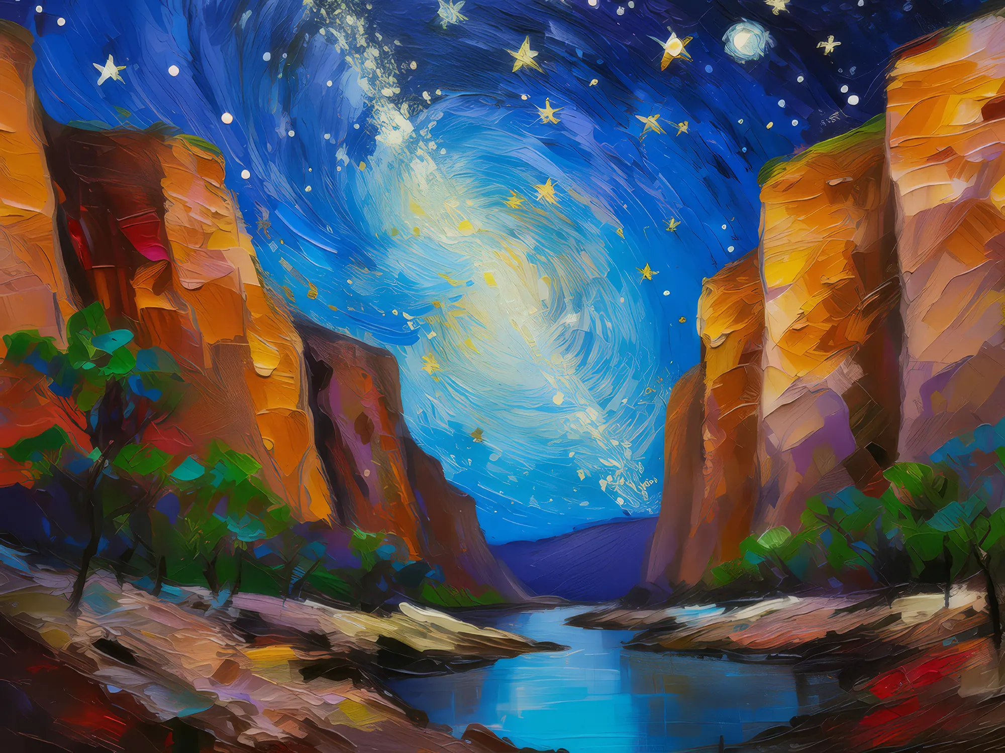 Painting: Starry Canyon Chasm