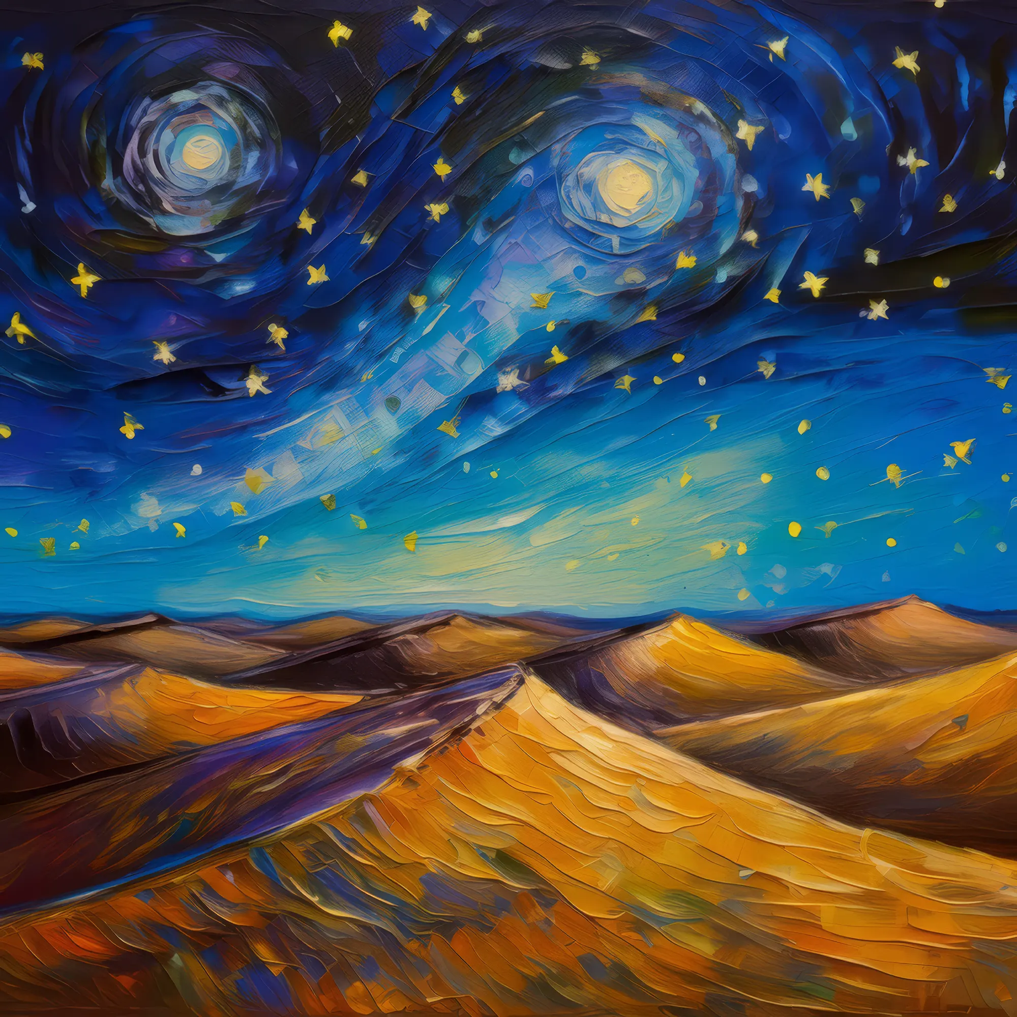 Painting: Starry Night Desert