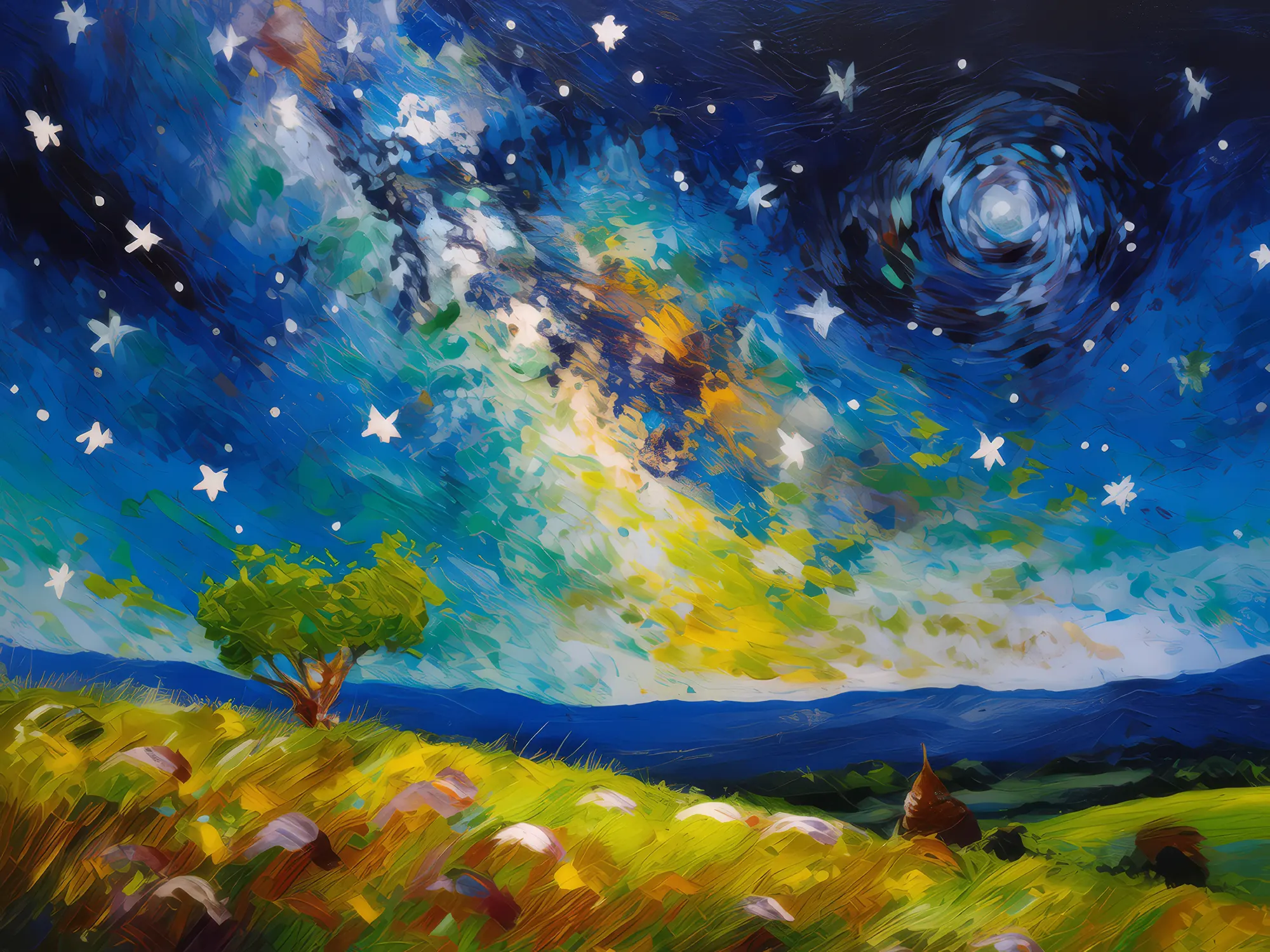 Painting: Starry Night Knoll